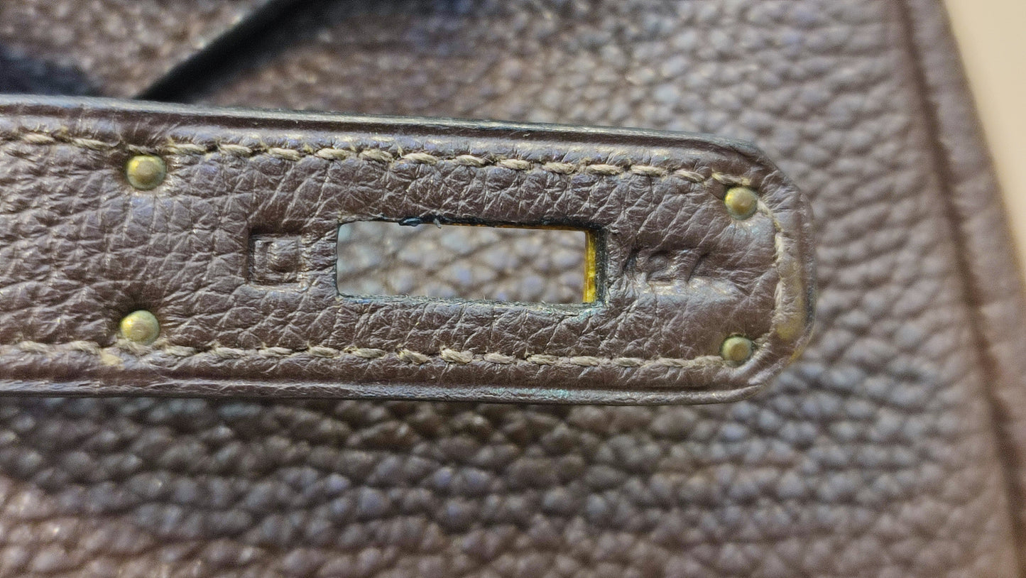 Hermes Birkin 40 Togo Rouge Stamp L Square 2008