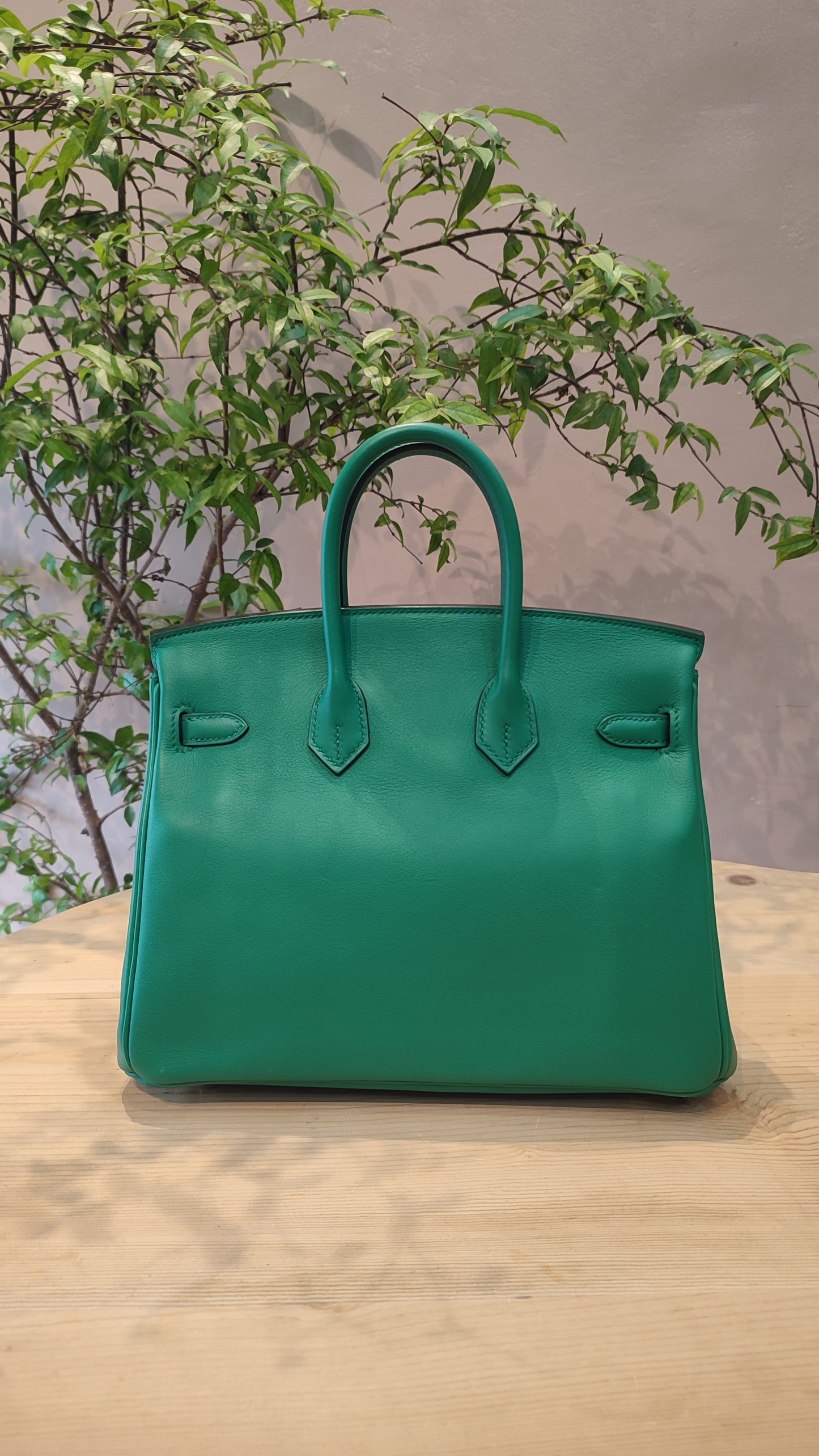 Hermes Birkin 25 Vert Vertigo Swift Stamp A 2017 Fullset