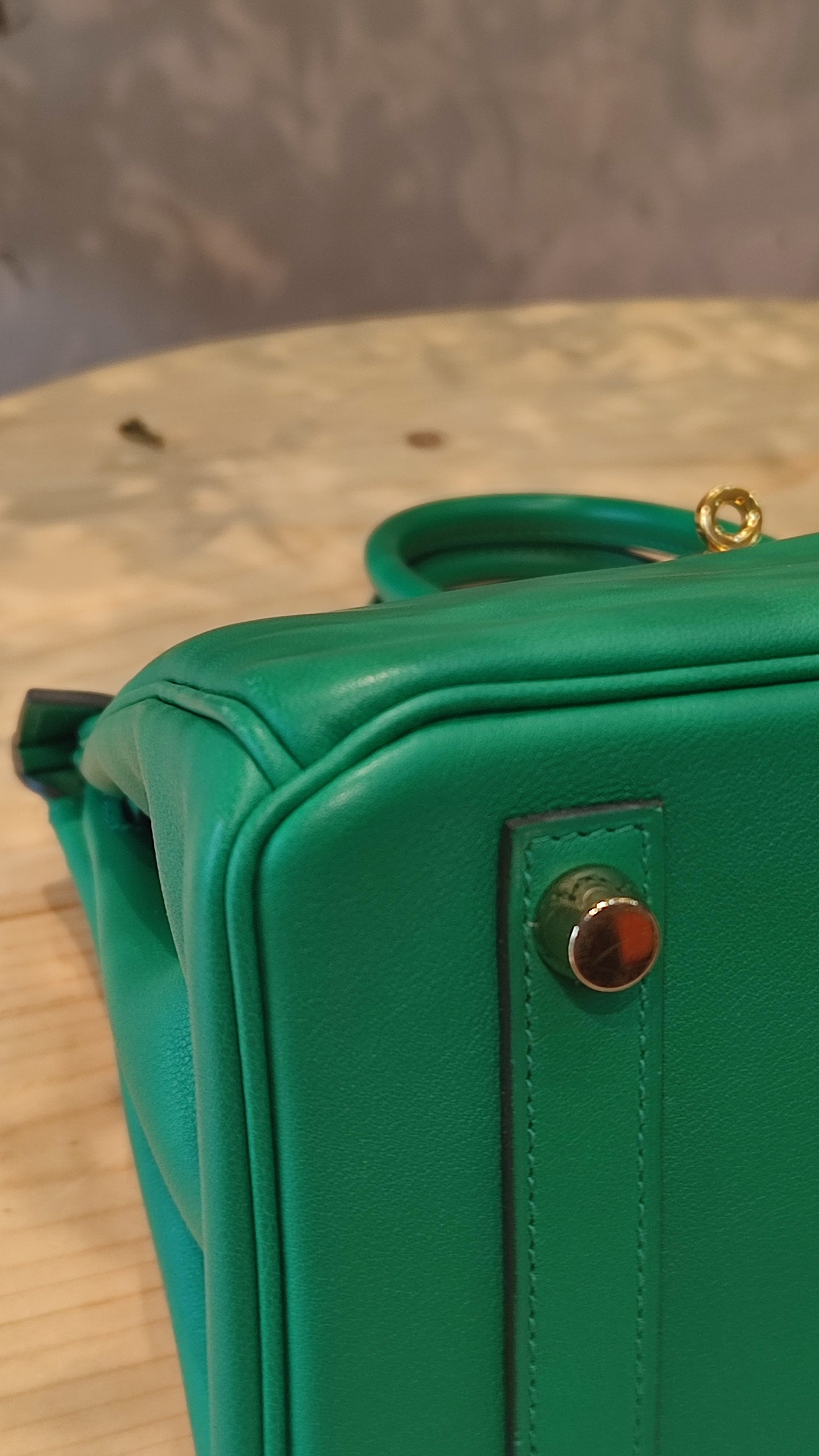 Hermes Birkin 25 Vert Vertigo Swift Stamp A 2017 Fullset