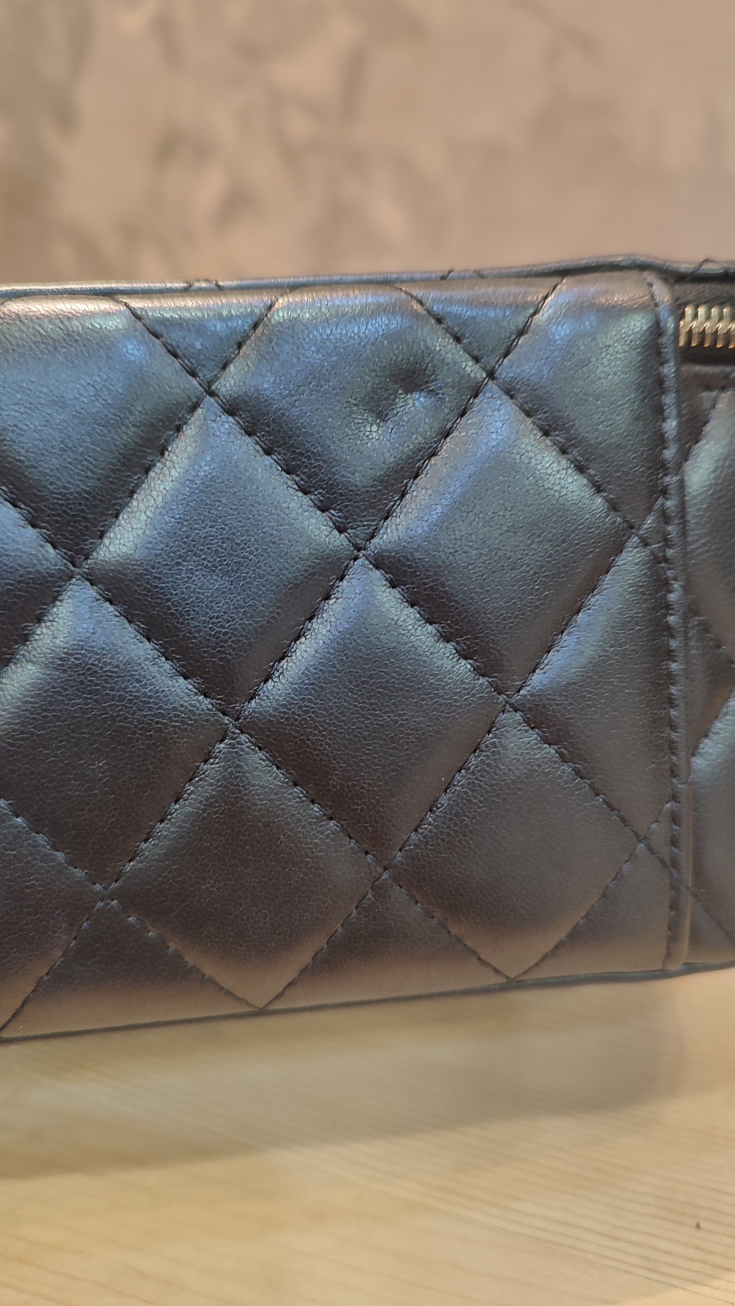 Chanel Quilted Lambskin Black Vanity Microchipped