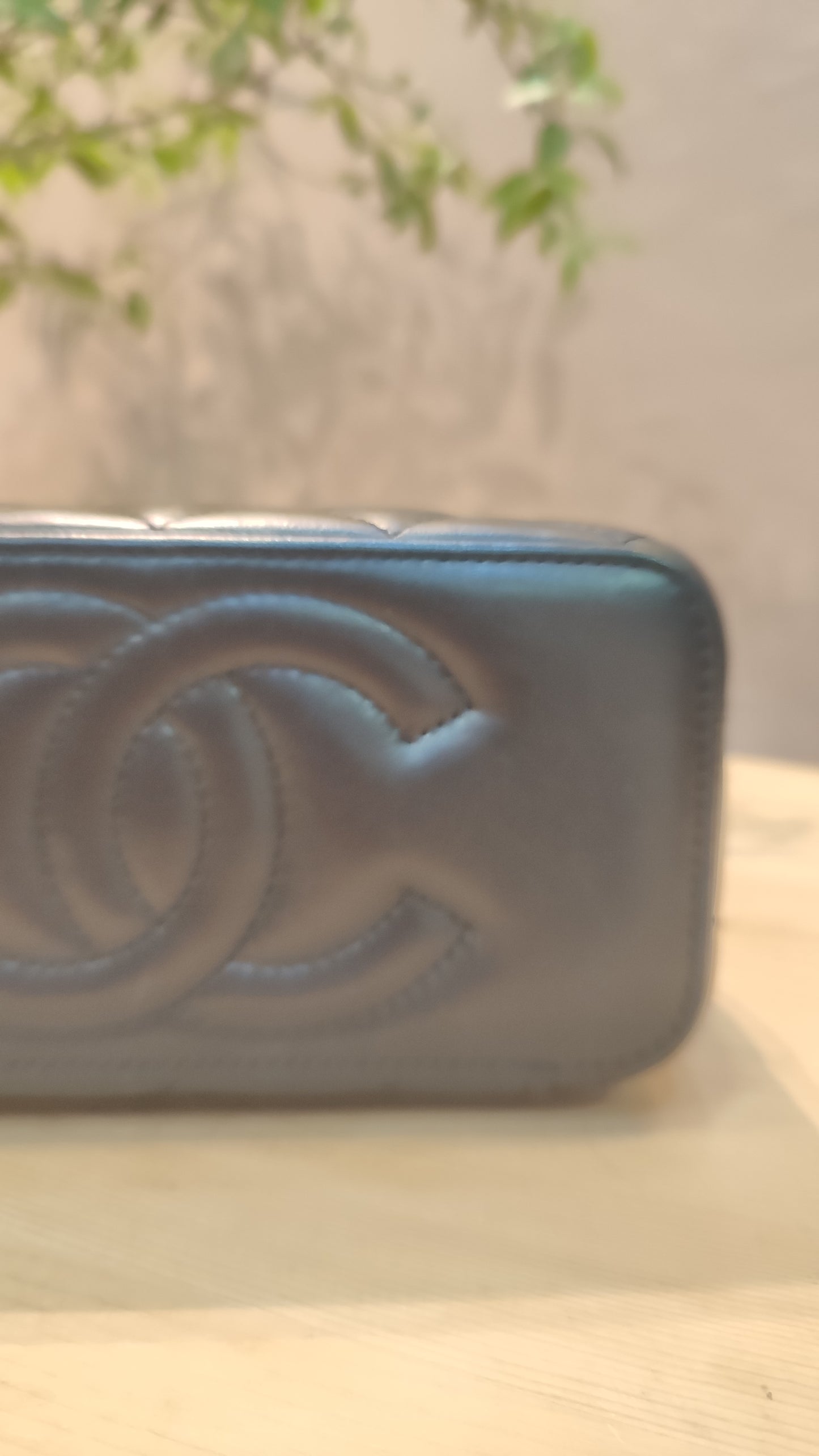 Chanel Quilted Lambskin Black Vanity Microchipped
