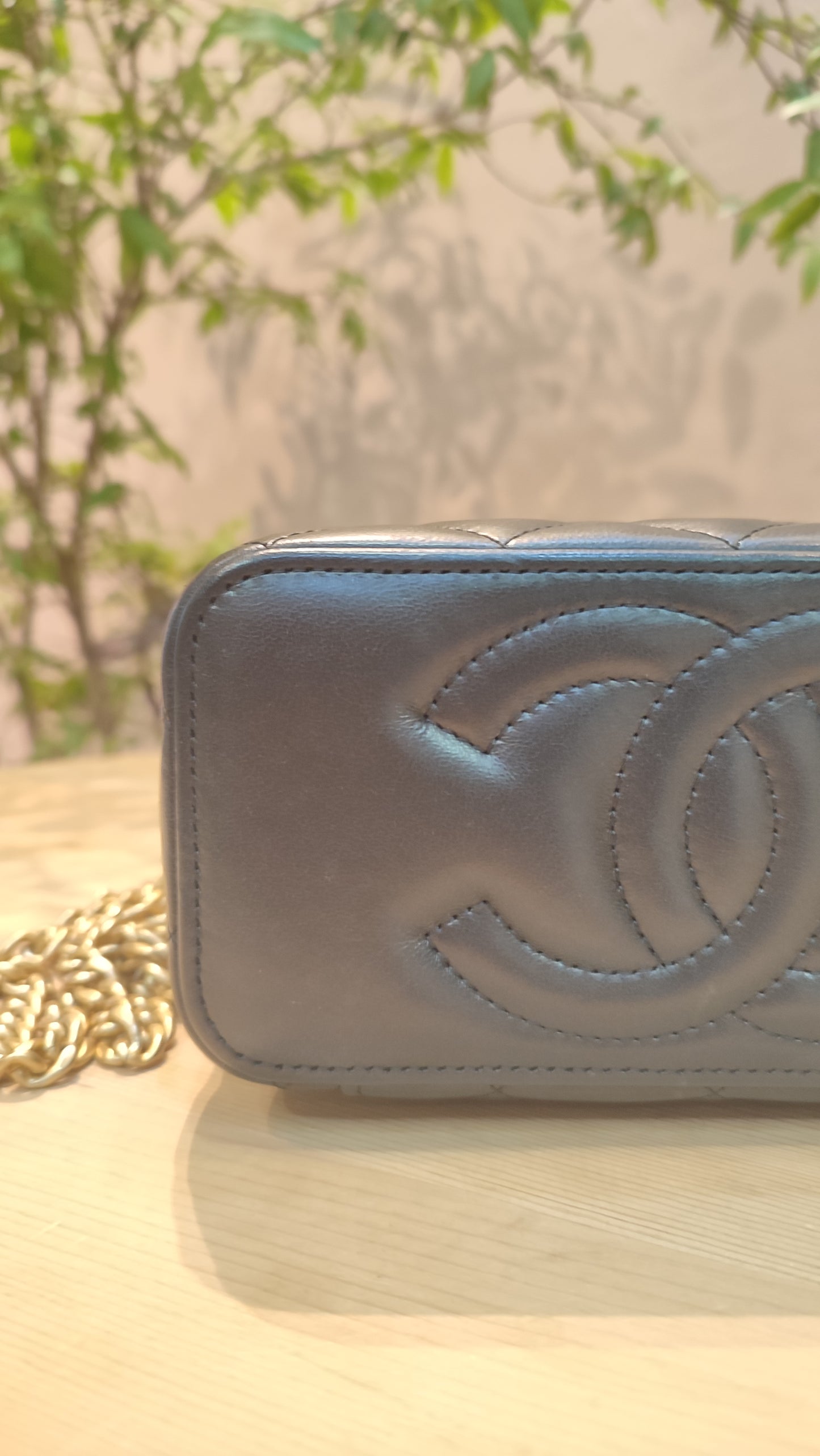 Chanel Quilted Lambskin Black Vanity Microchipped