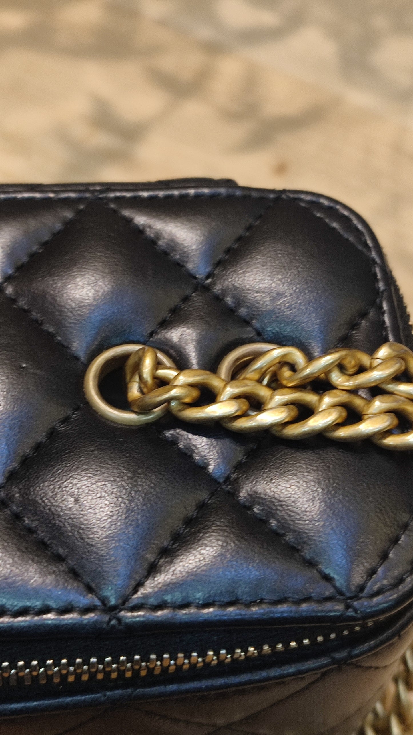 Chanel Quilted Lambskin Black Vanity Microchipped
