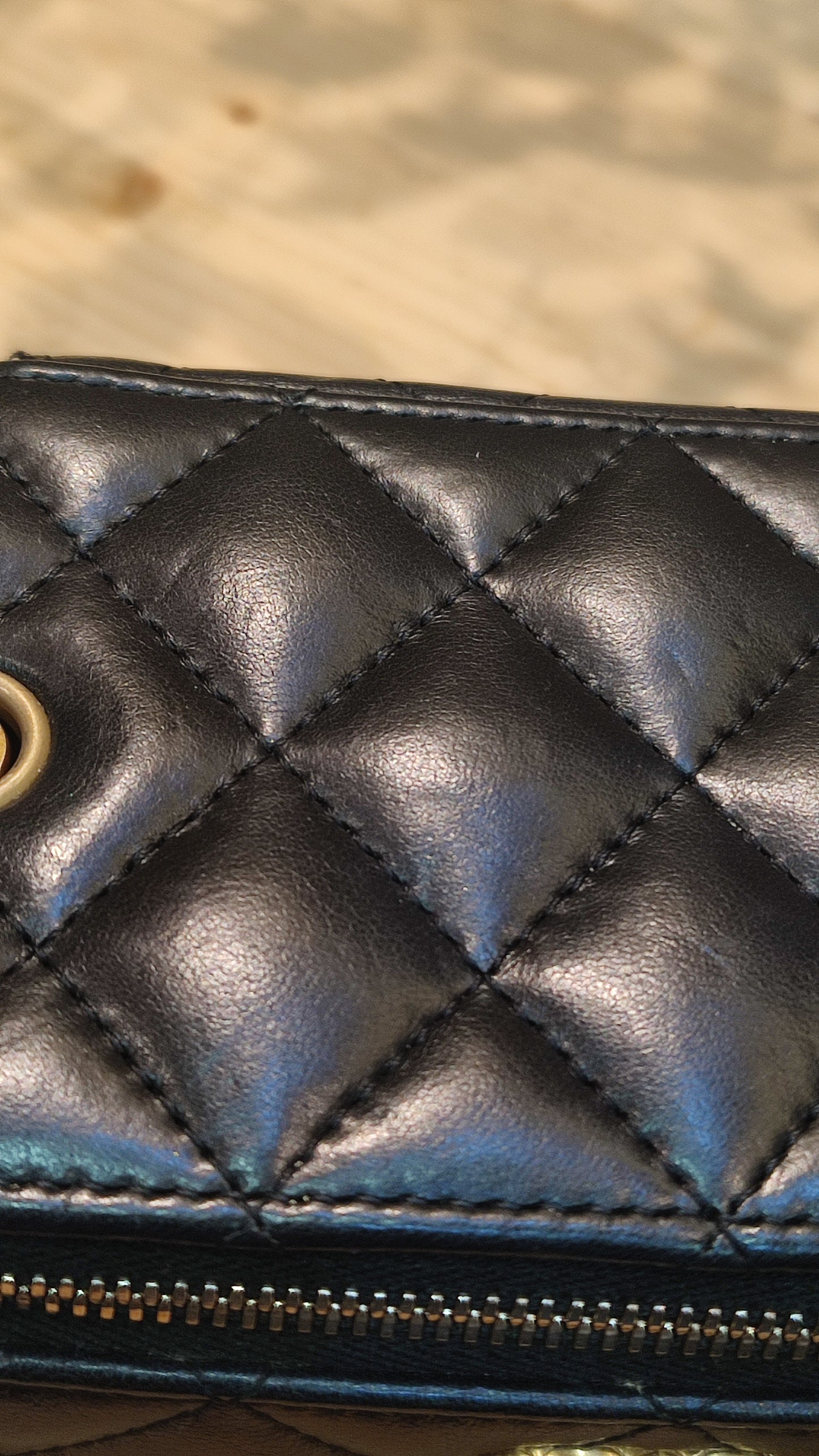 Chanel Quilted Lambskin Black Vanity Microchipped