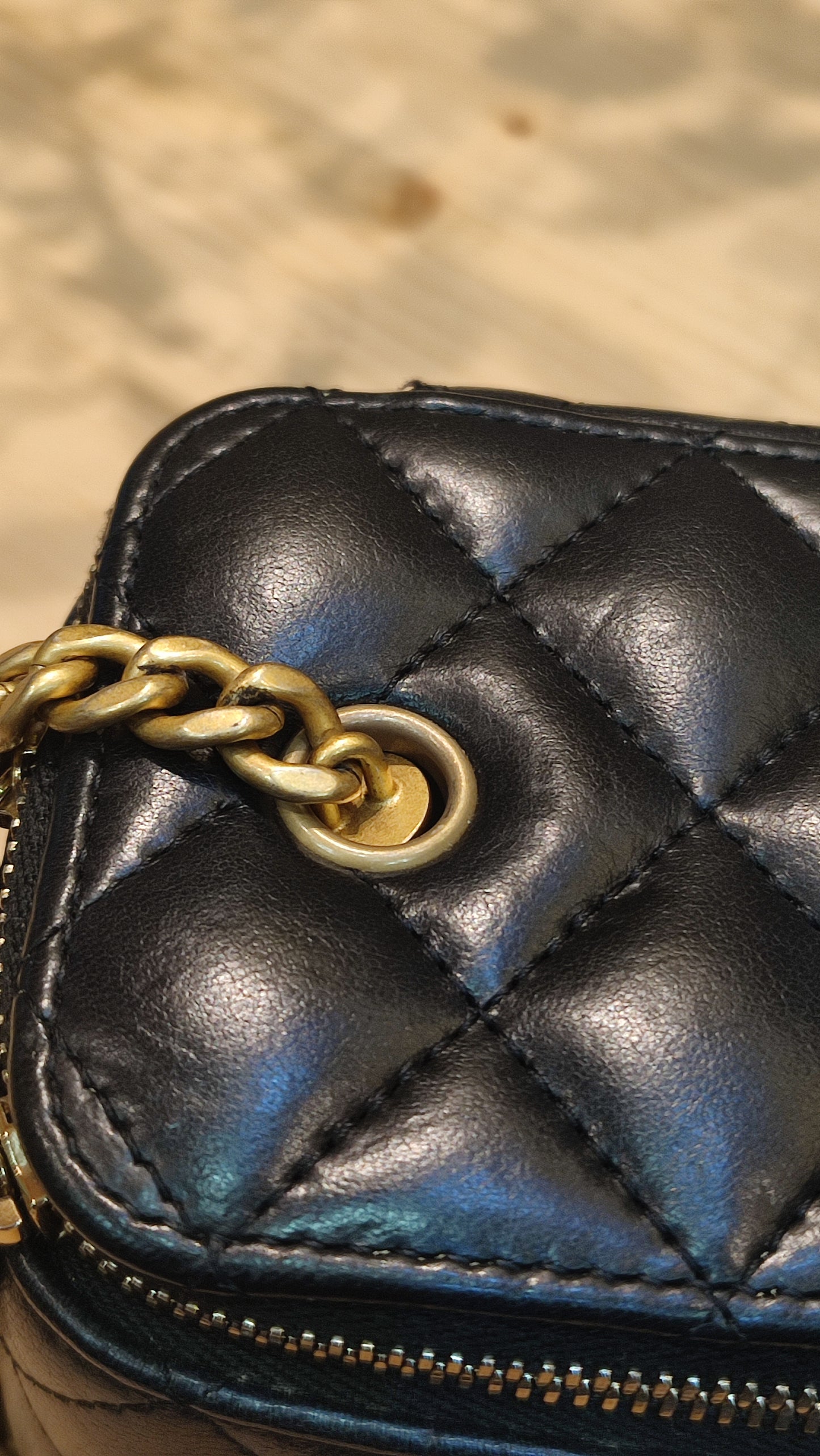 Chanel Quilted Lambskin Black Vanity Microchipped