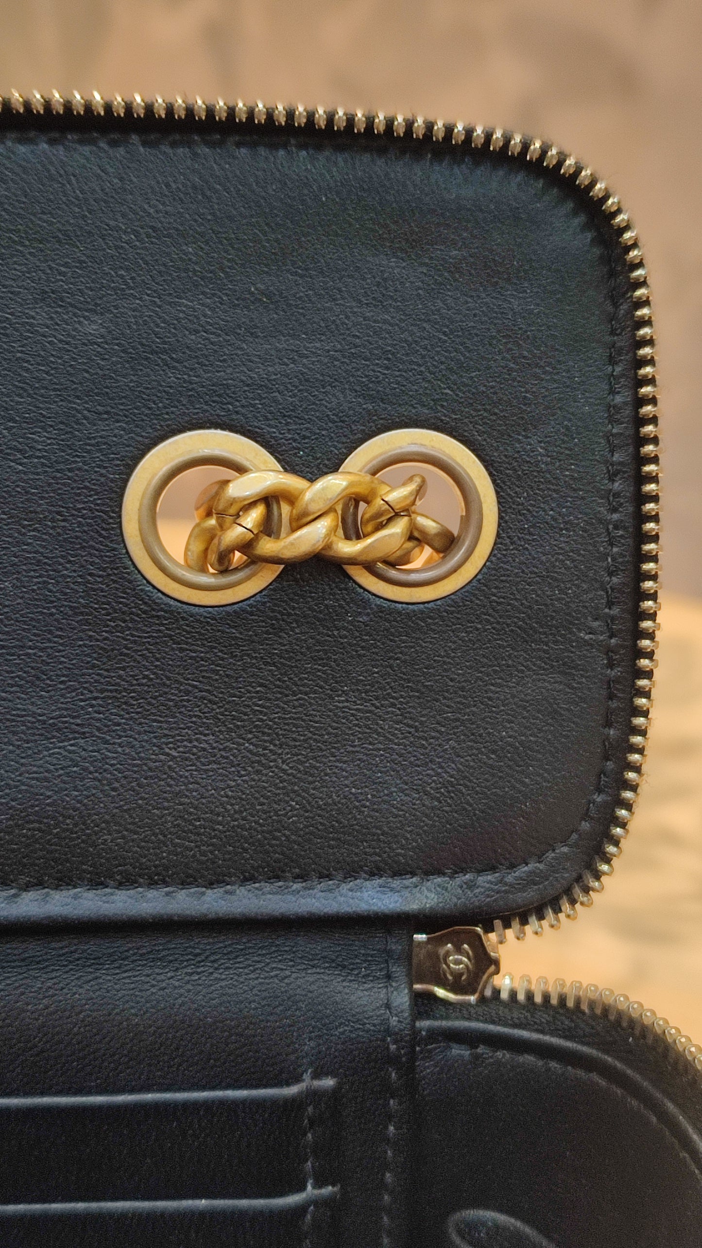 Chanel Quilted Lambskin Black Vanity Microchipped