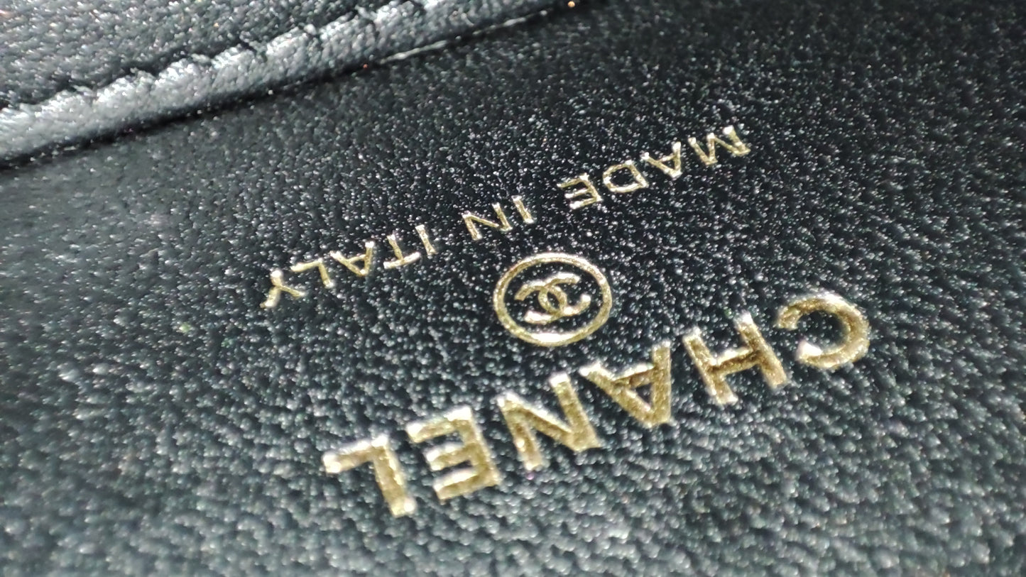 Chanel Quilted Lambskin Black Vanity Microchipped