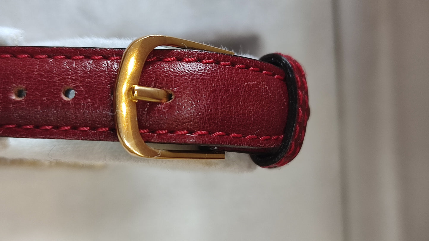 Cartier Louie Tank Red Leather 20mm Watch