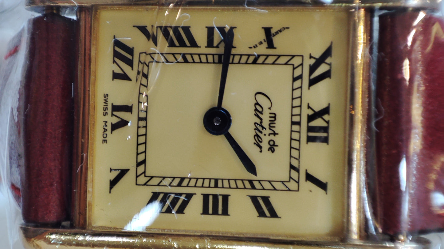 Cartier Louie Tank Red Leather 20mm Watch