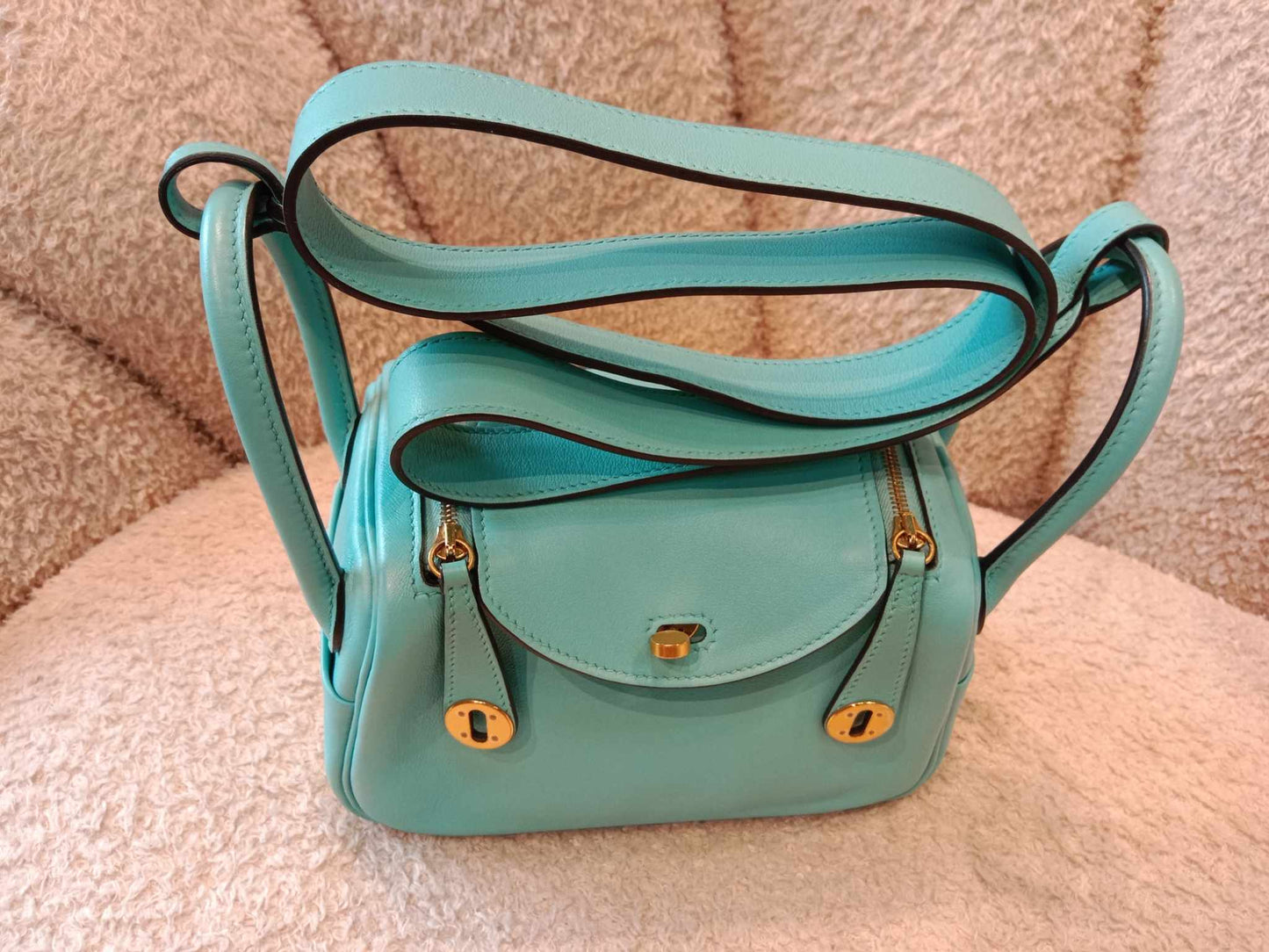 Hermes Mini Lindy Tiffany Blue Stamp Y 2020