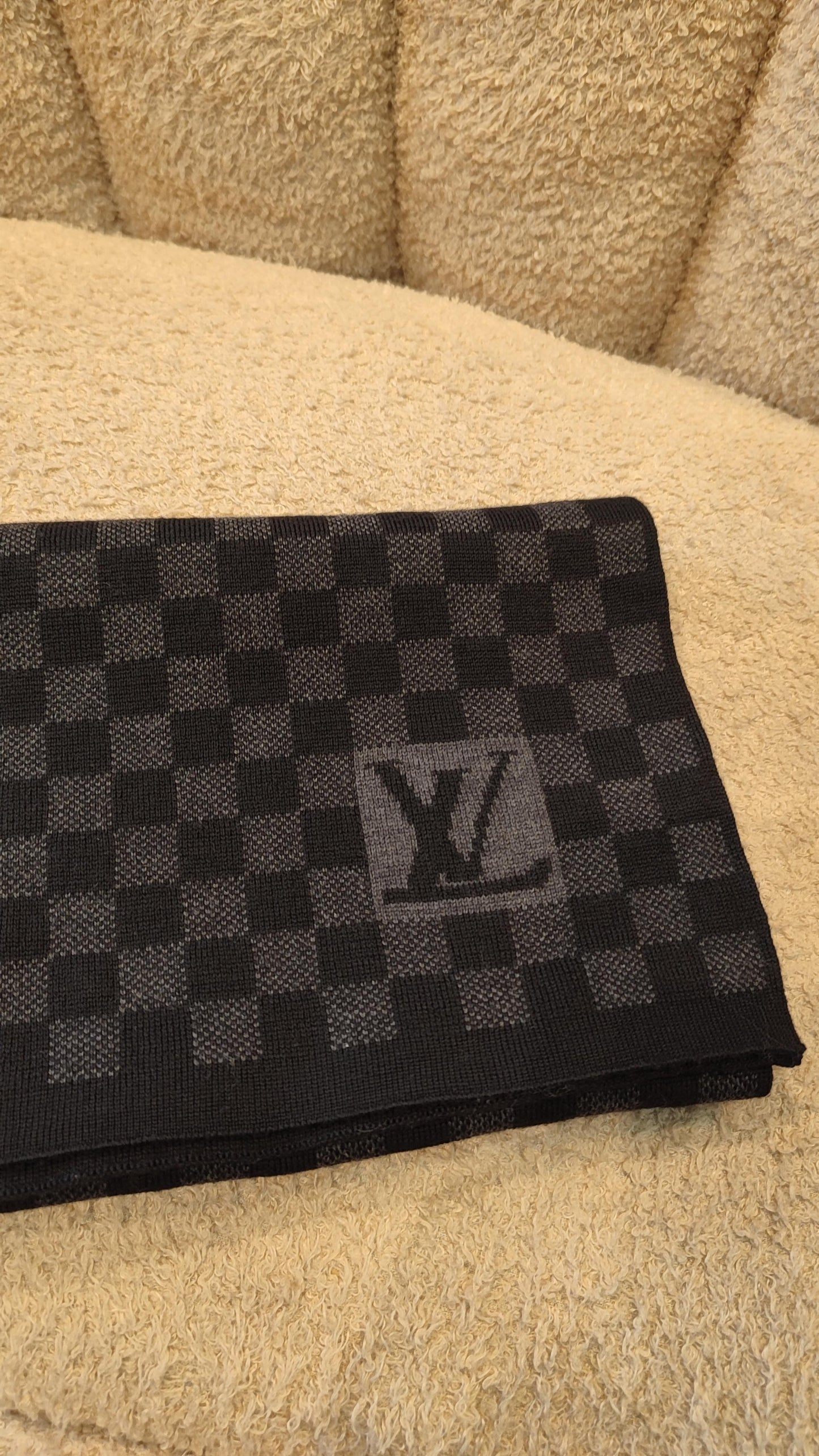 Louis Vuitton Damier Graphite Wool Scarf