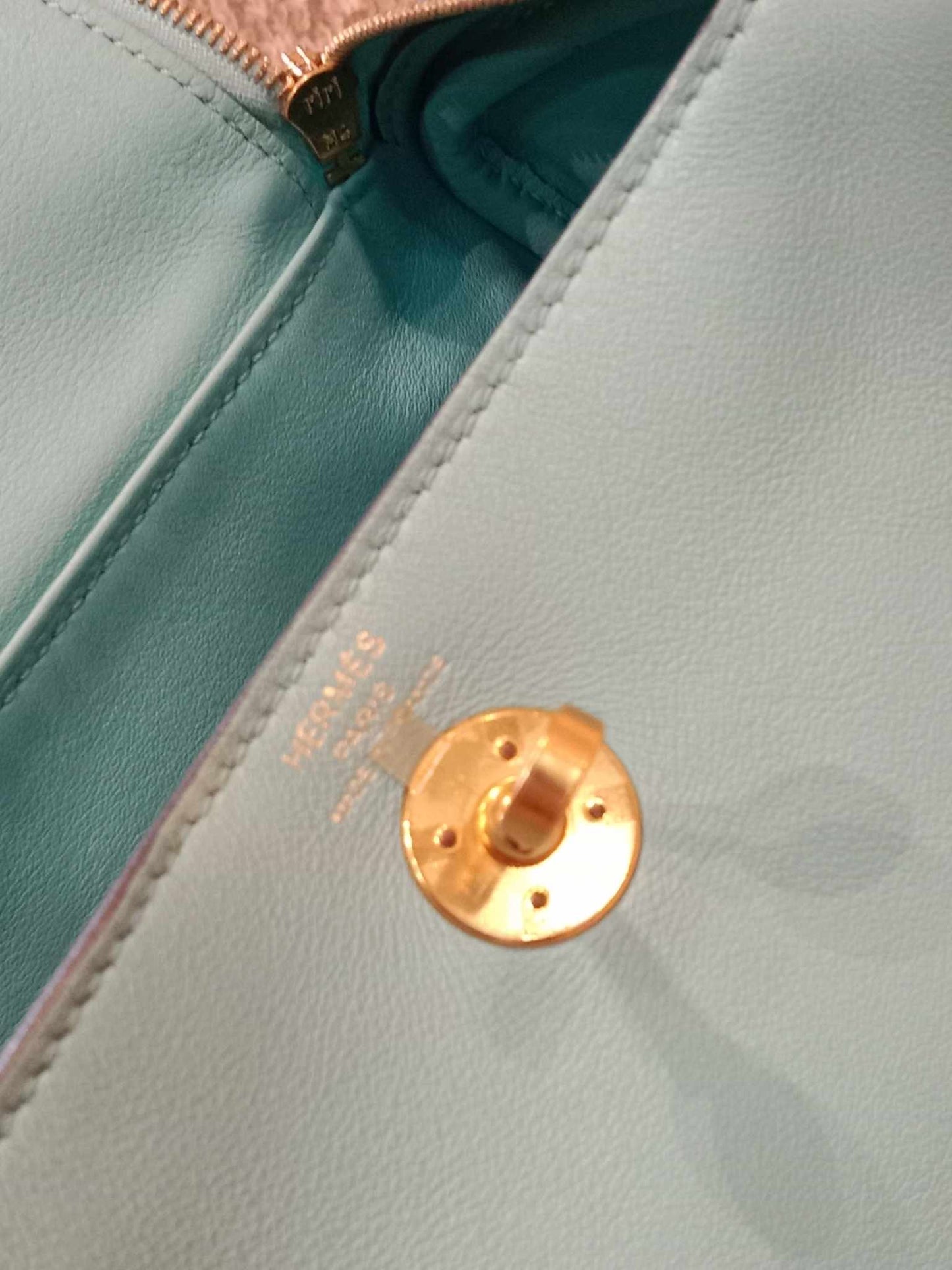 Hermes Mini Lindy Tiffany Blue Stamp Y 2020