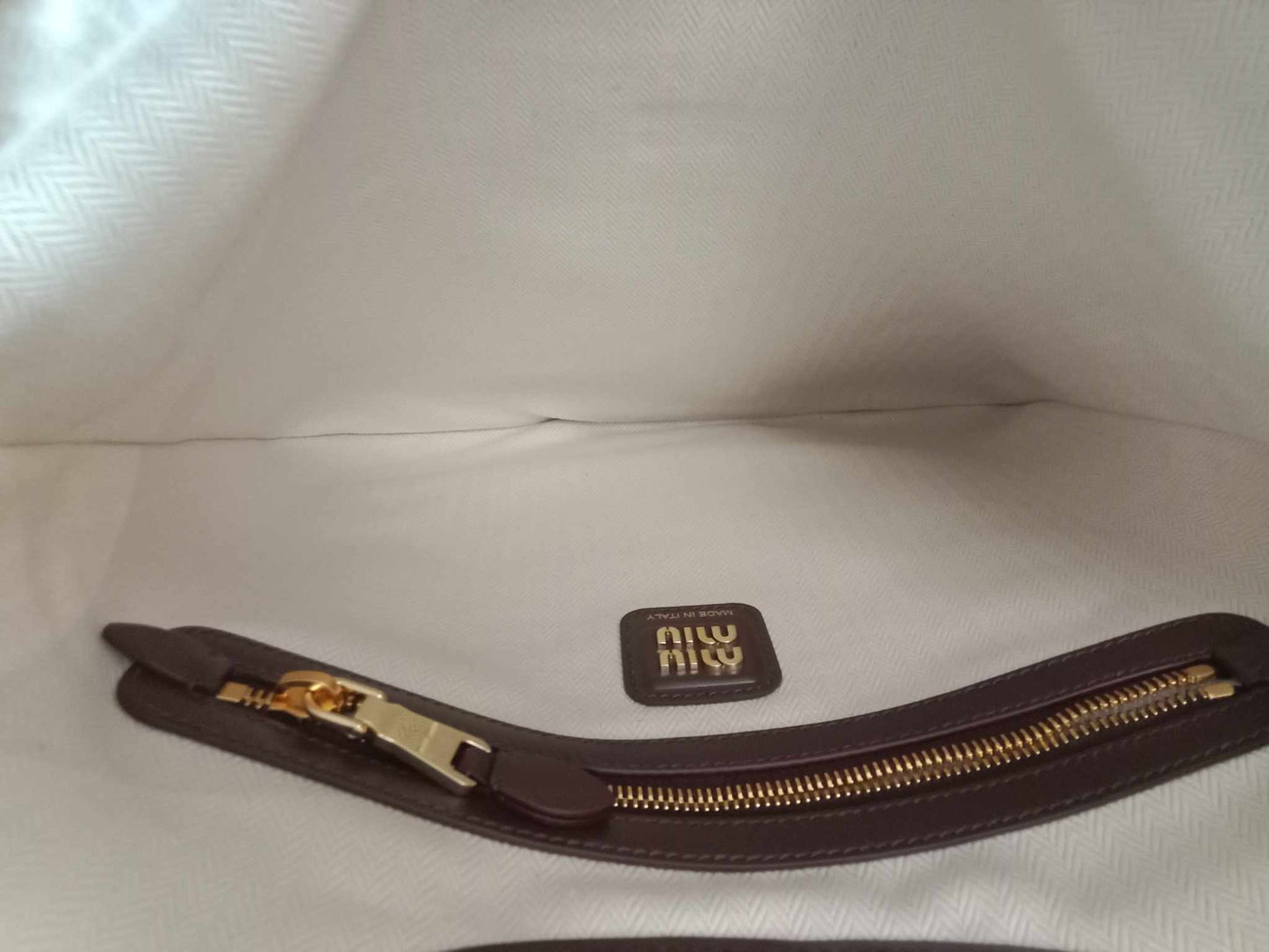 Miu Miu Upcycled Ivy Patchwork Tote Bag Brown Brandnew