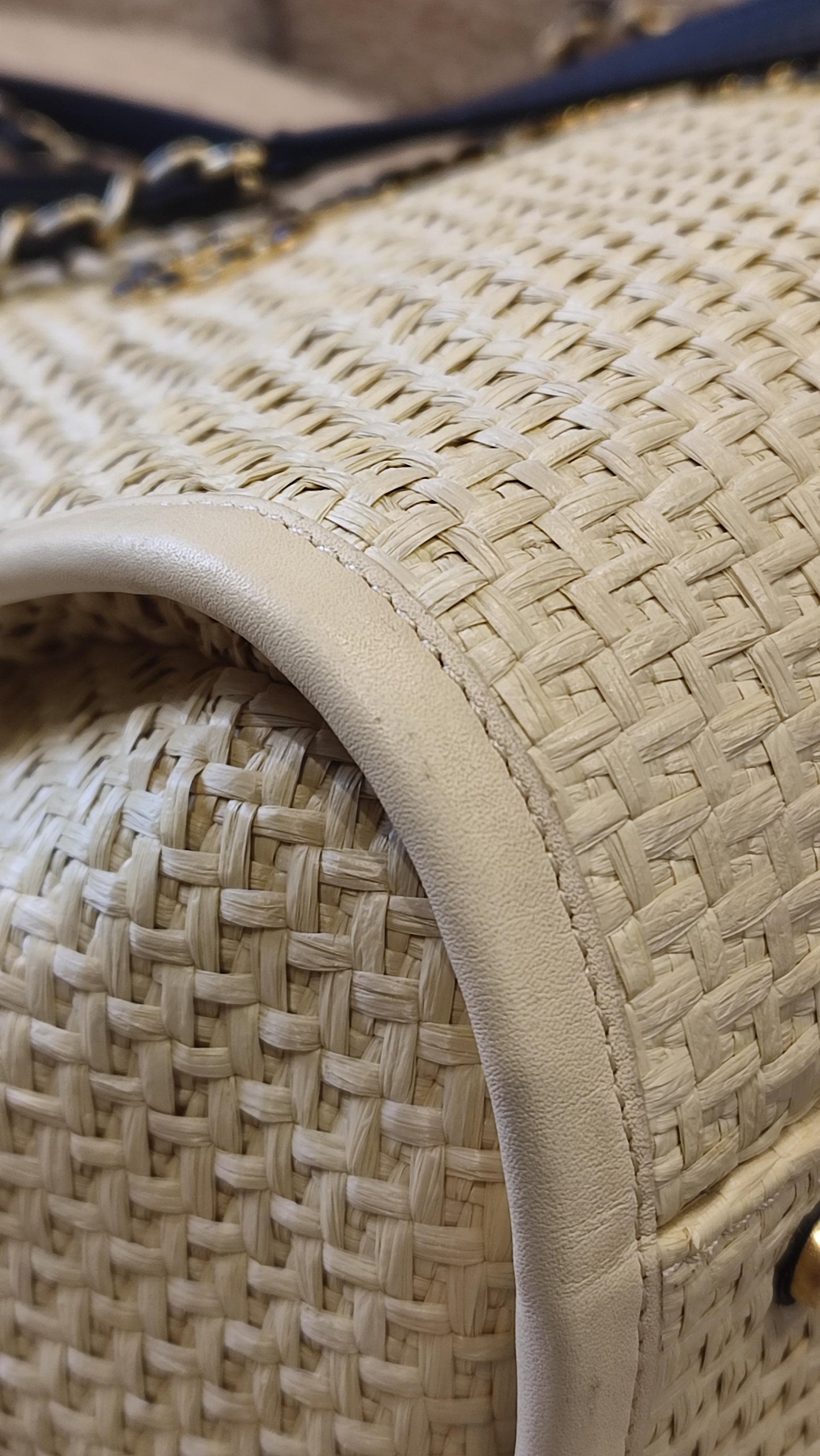 Chanel Deauville Raffia Series 30 Medium Beige/Black