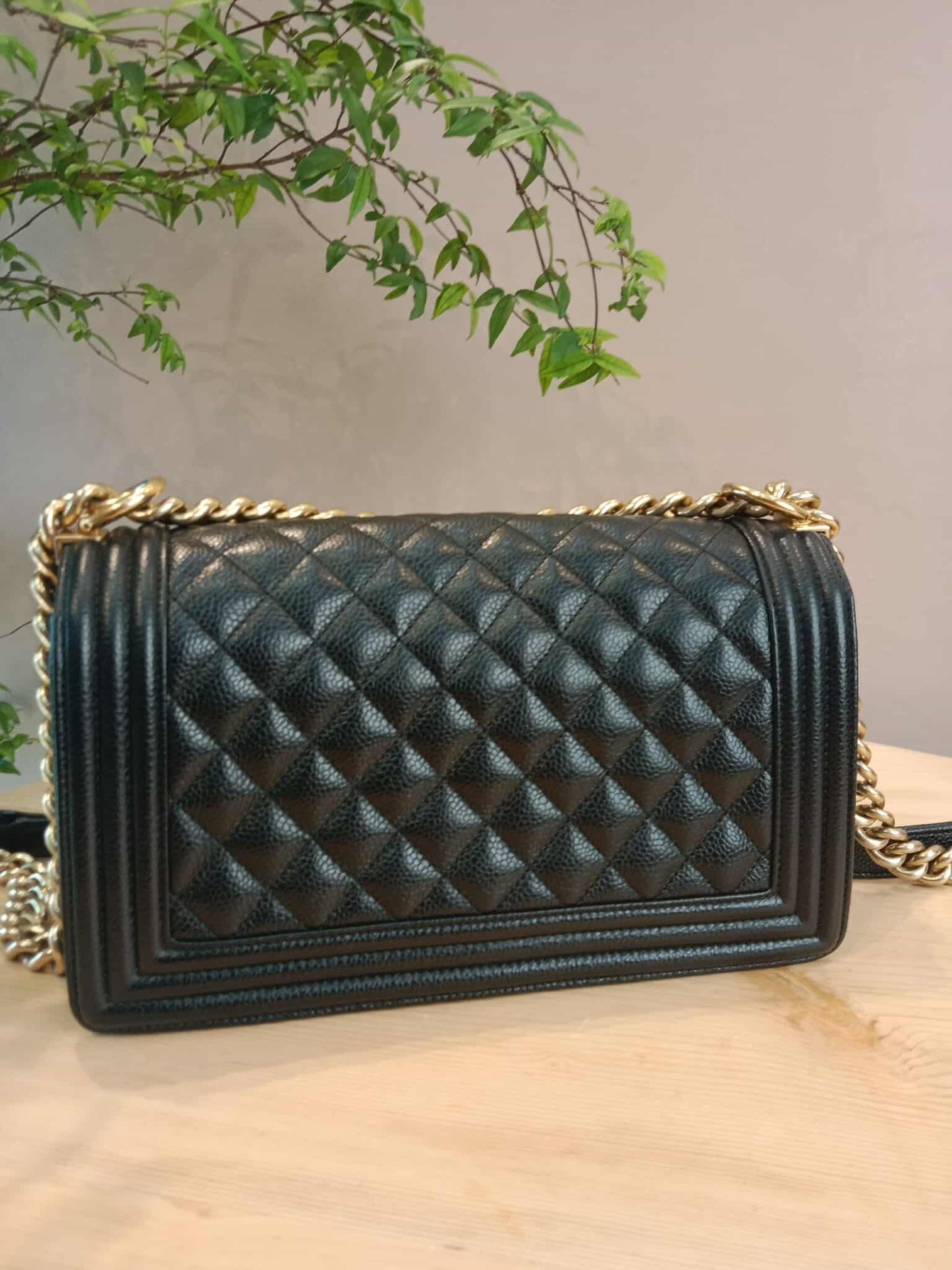 Chanel Leboy Old Medium Quilted Caviar Black Series 25
