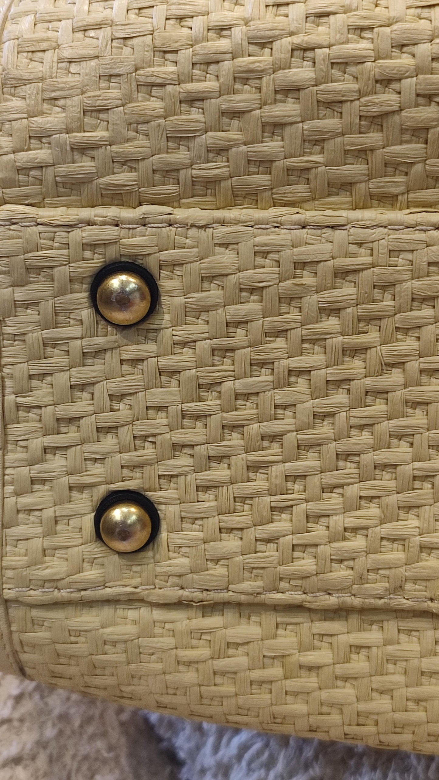 Chanel Deauville Raffia Series 30 Medium Beige/Black