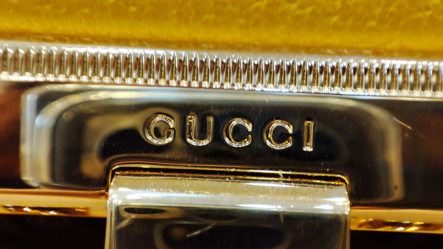 Gucci GG Floral Bamboo Bag Yellow
