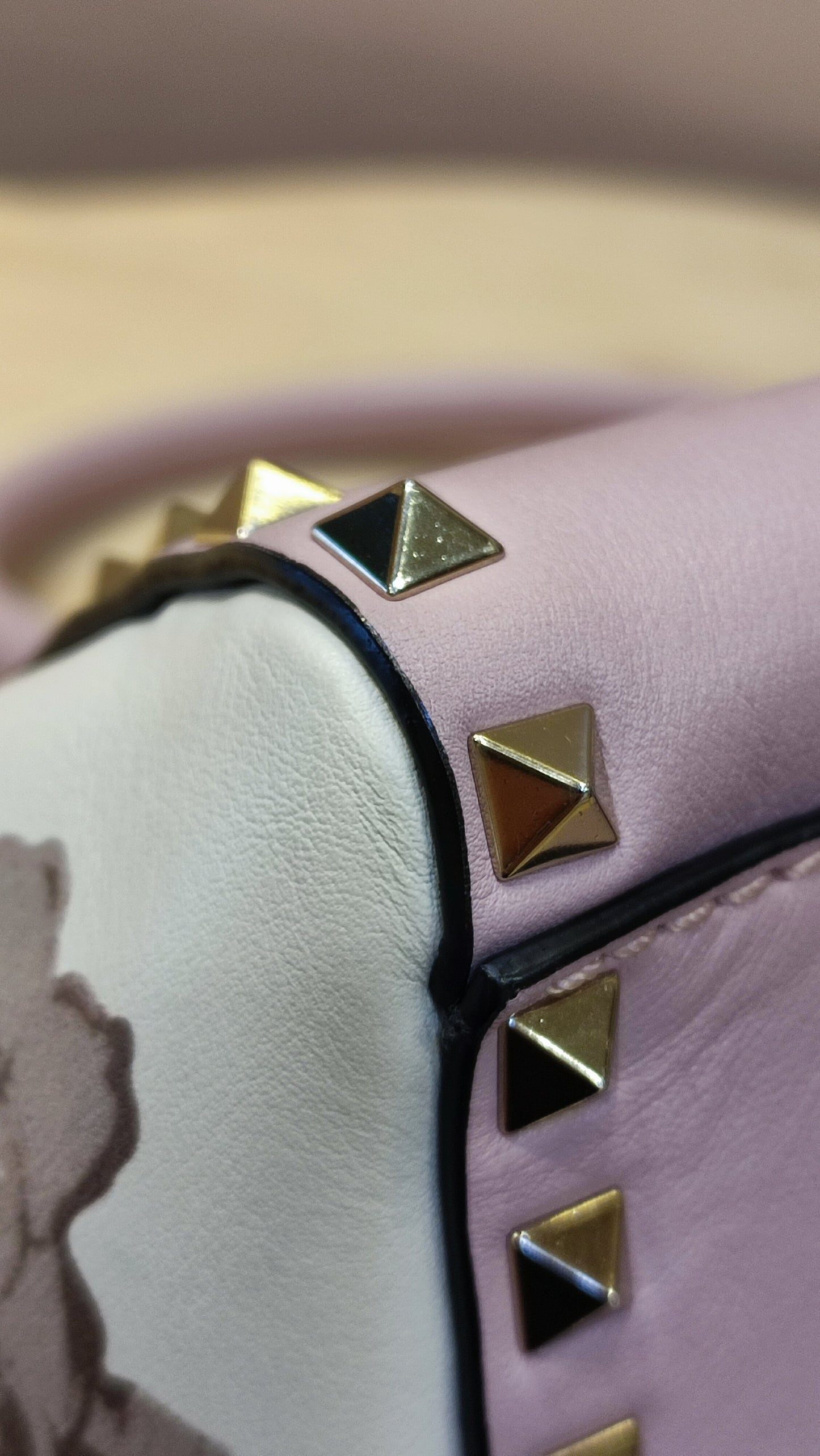 Valentino Rockstud Floral Pink Tote Bag