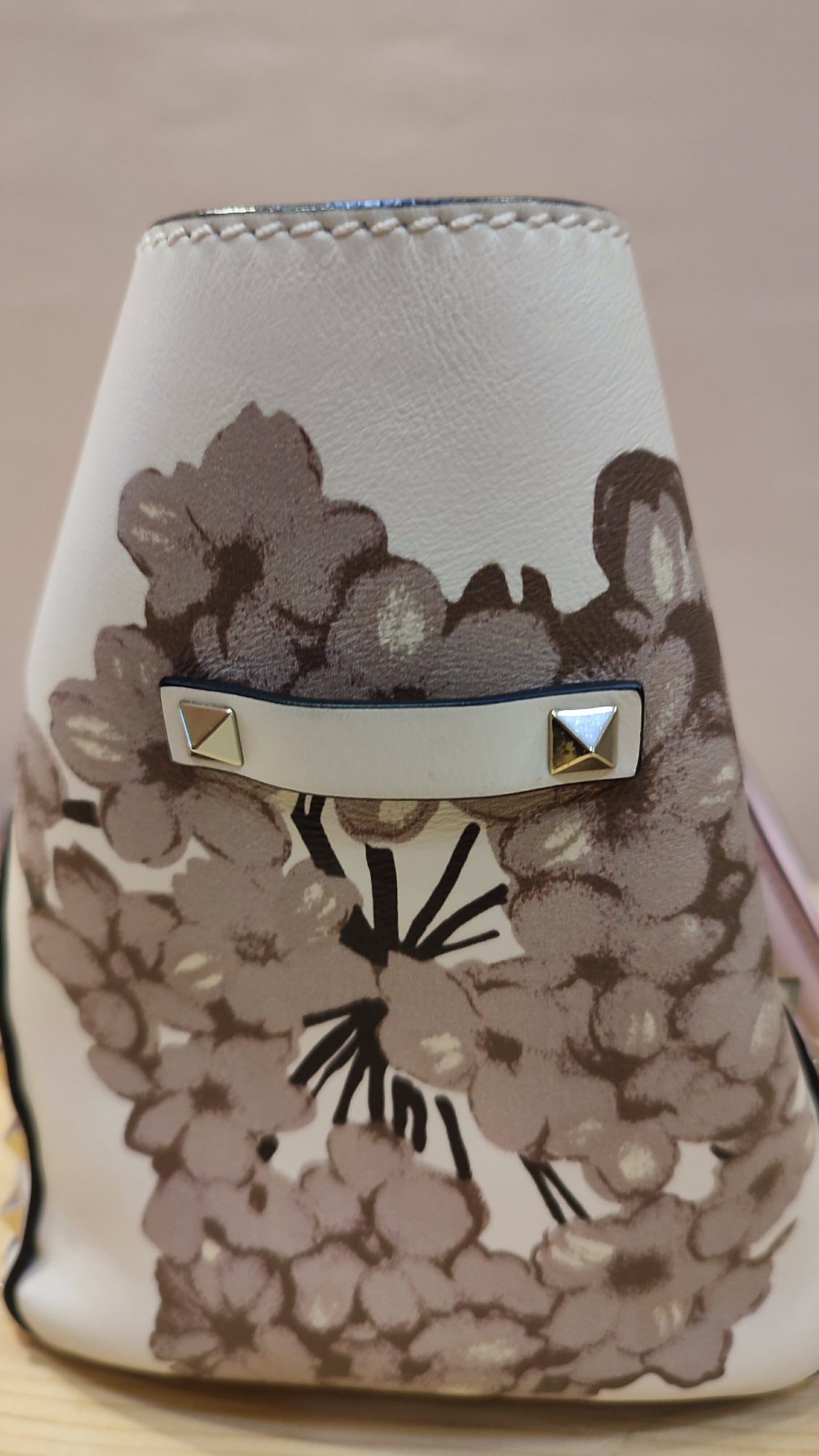 Valentino Rockstud Floral Pink Tote Bag