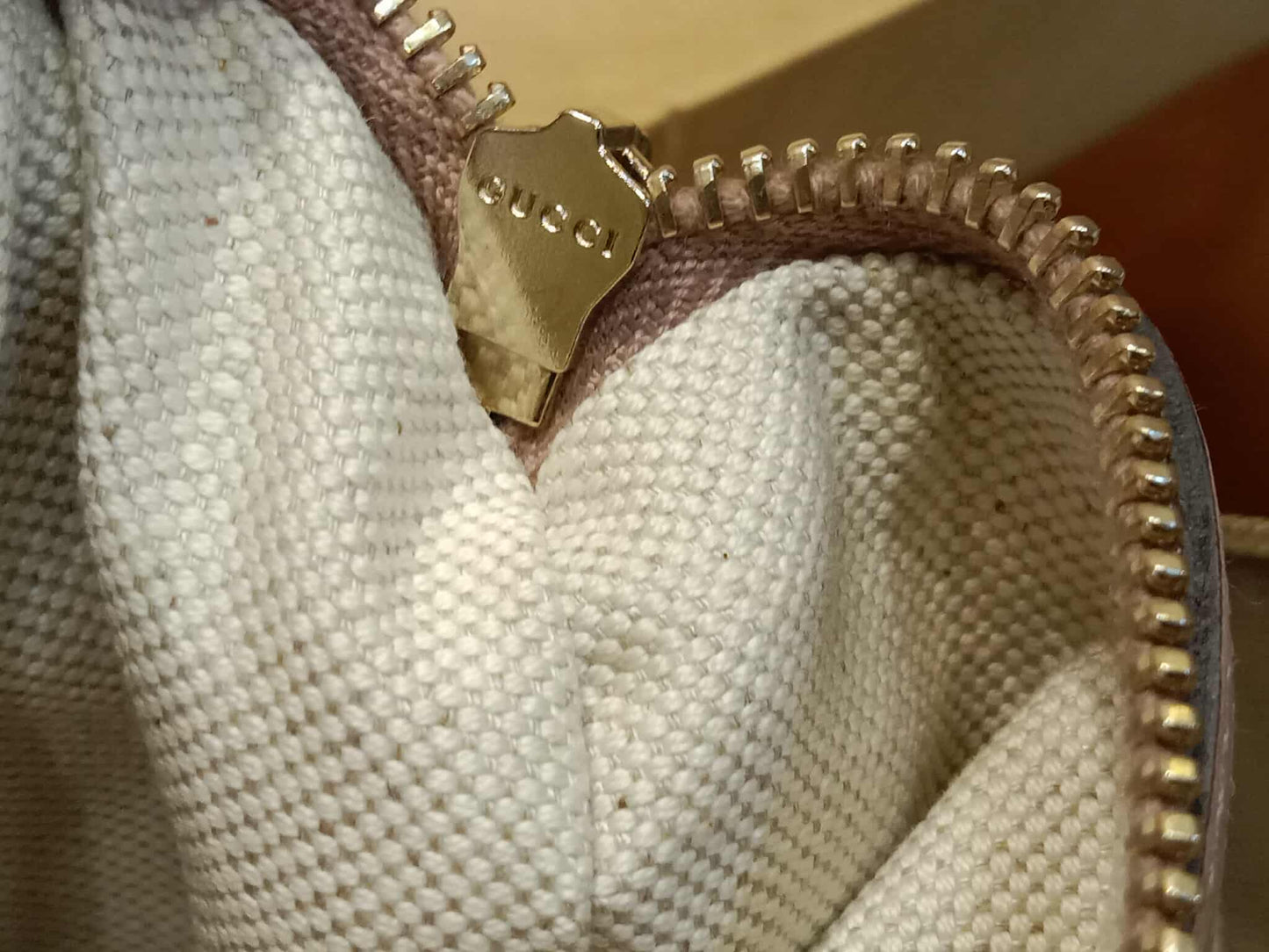 Gucci Beige Microguccissima Nice Patent Leather Satchel Bag