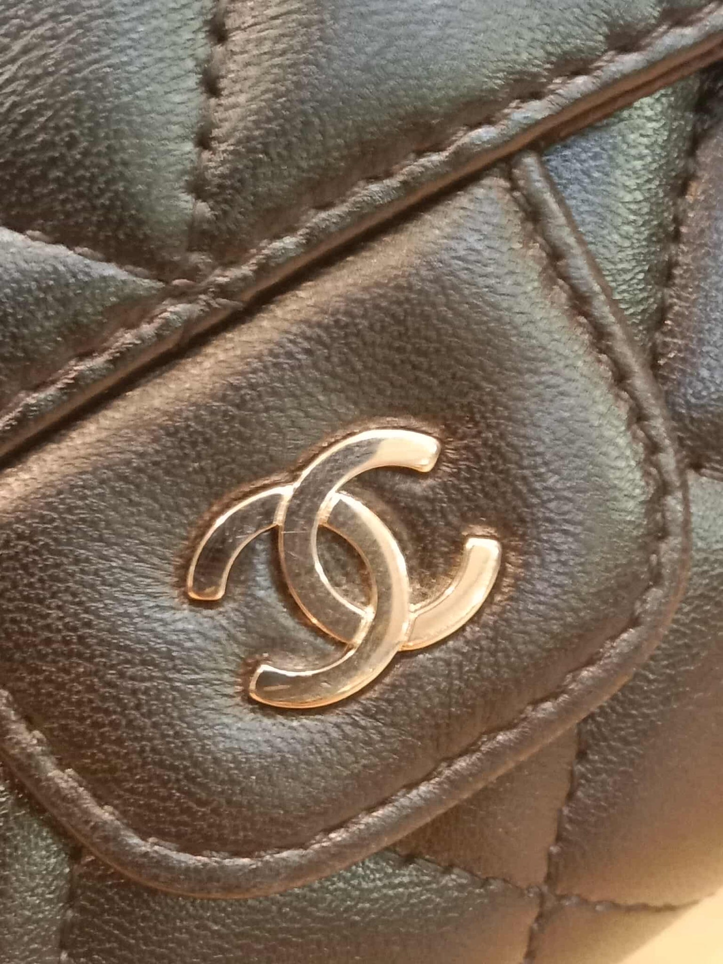 Chanel Black Lambskin Tri-Fold Long Wallet Series 13