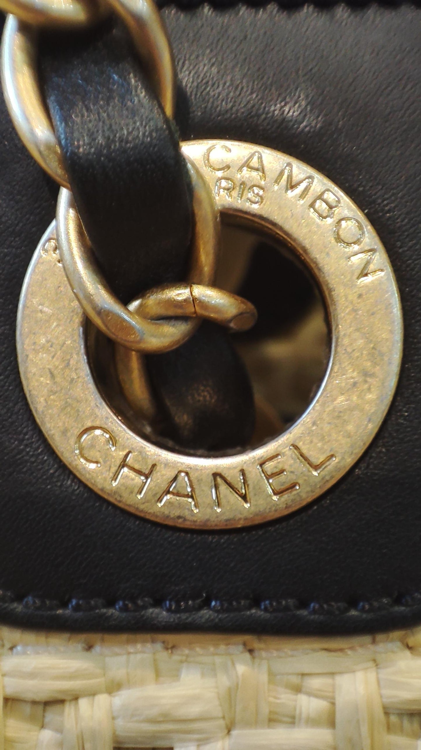 Chanel Deauville Raffia Series 30 Medium Beige/Black