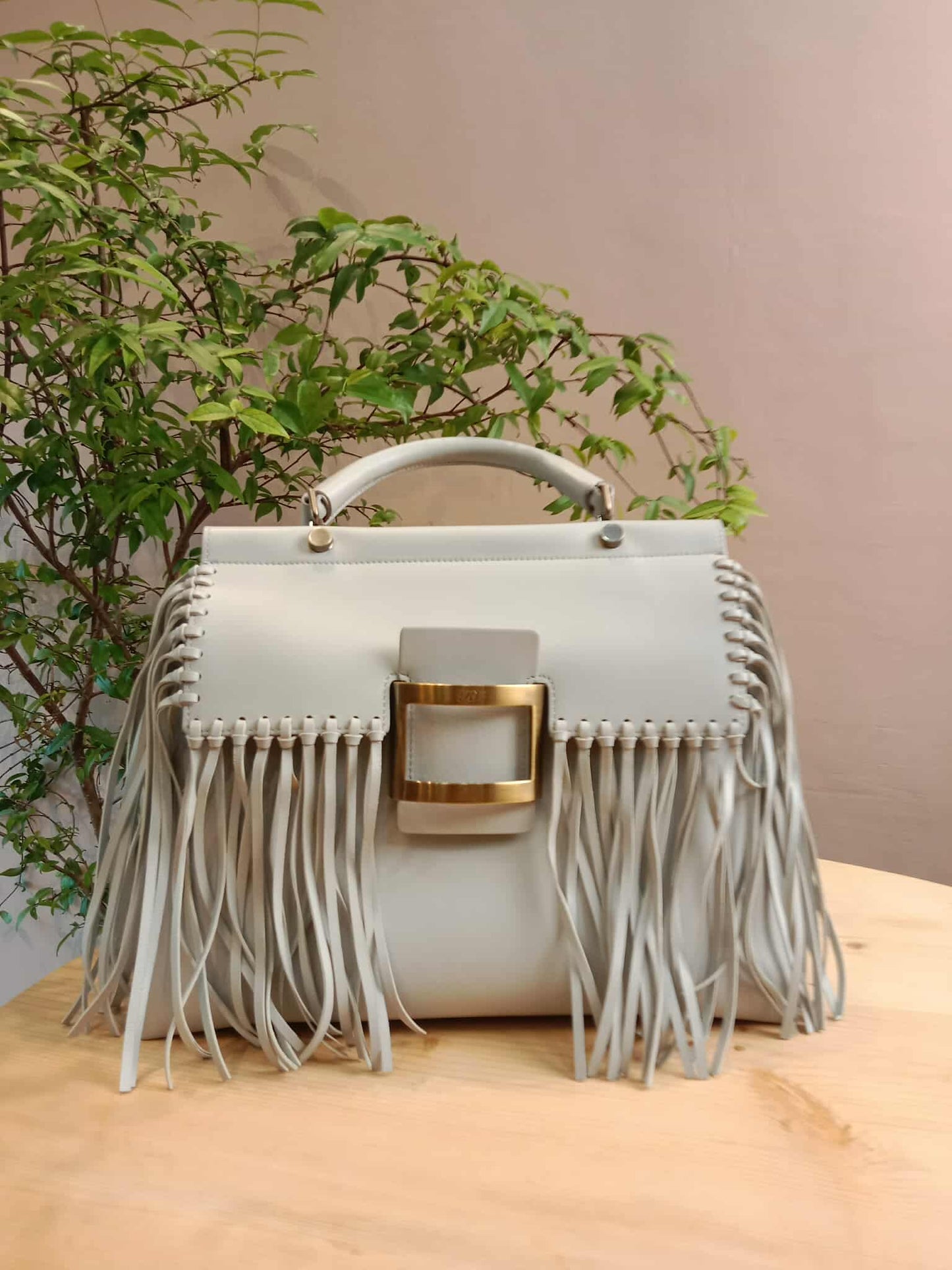 Roger Vivier Gray Frill Bag