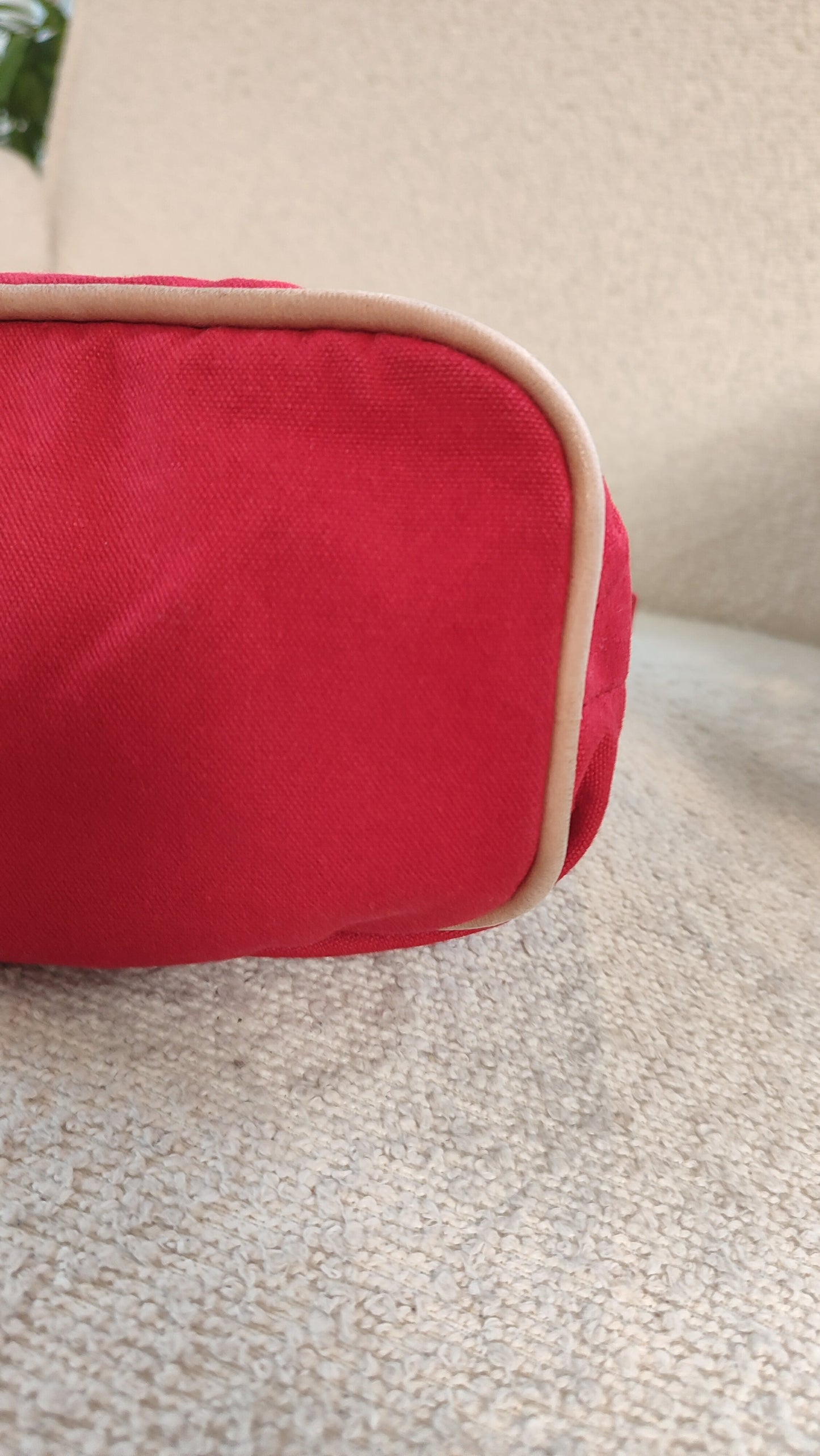 Hermes Bolide Canvas Red Pouch
