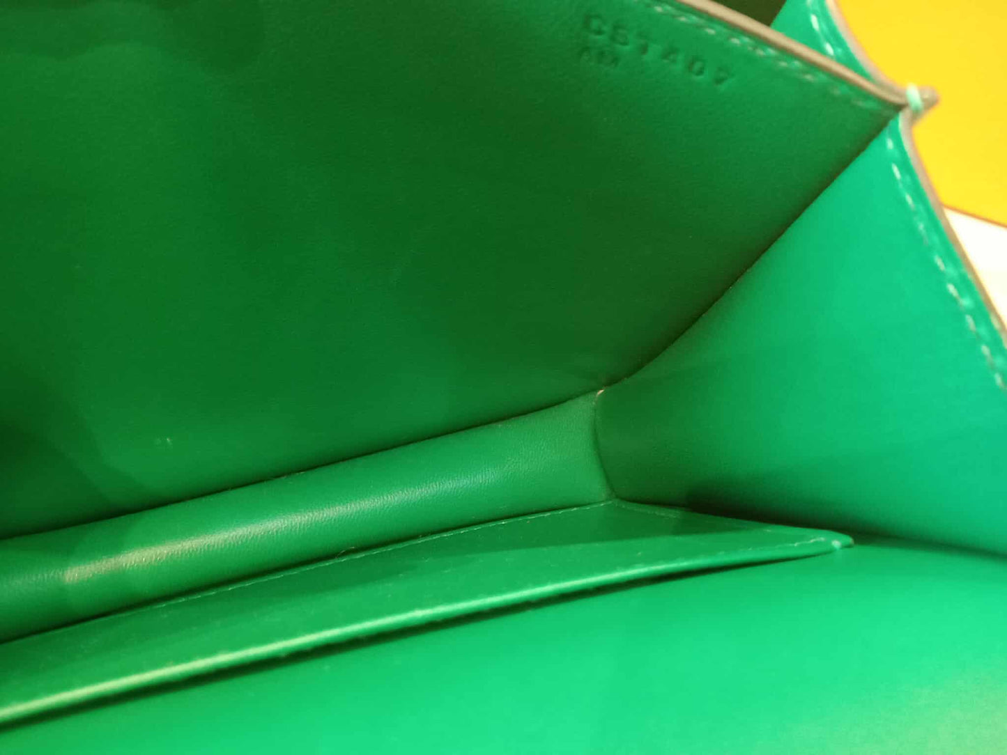 Hermes Constance 18 Green Epsom Stamp C 2018