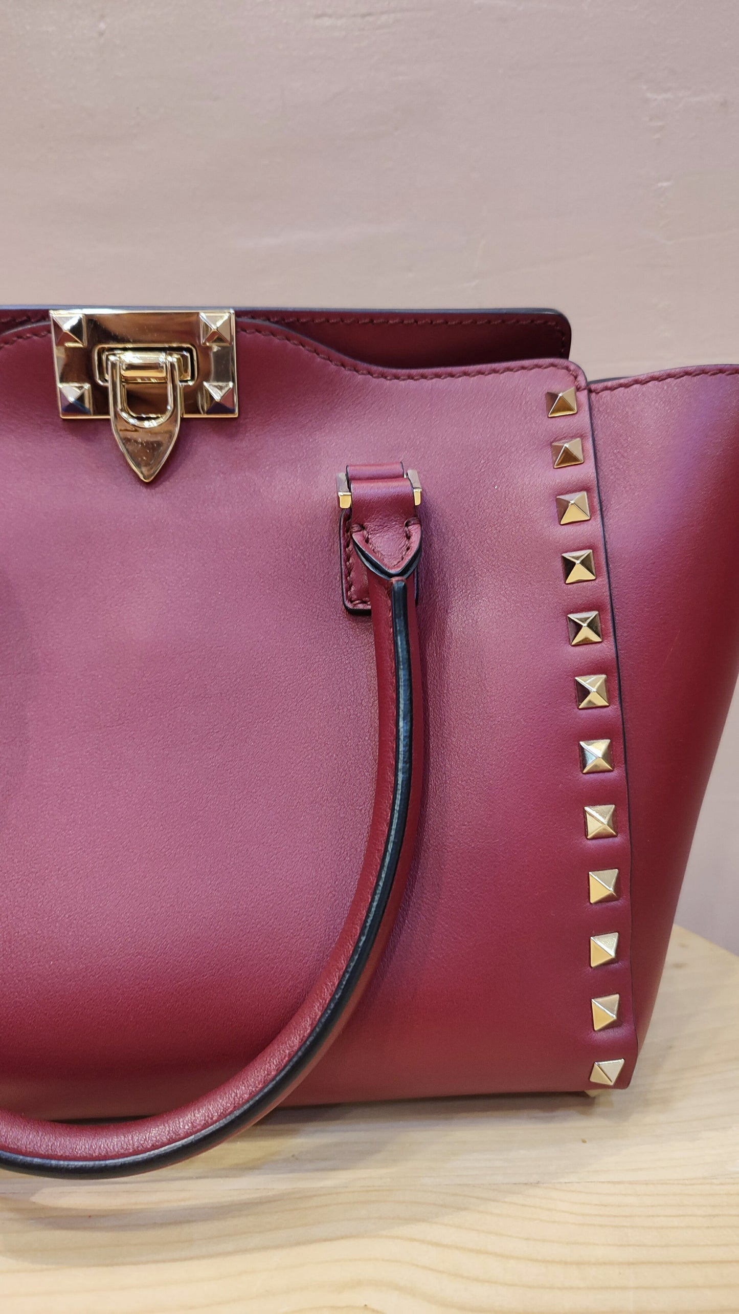 Valentino Rockstud Red Tote Bag