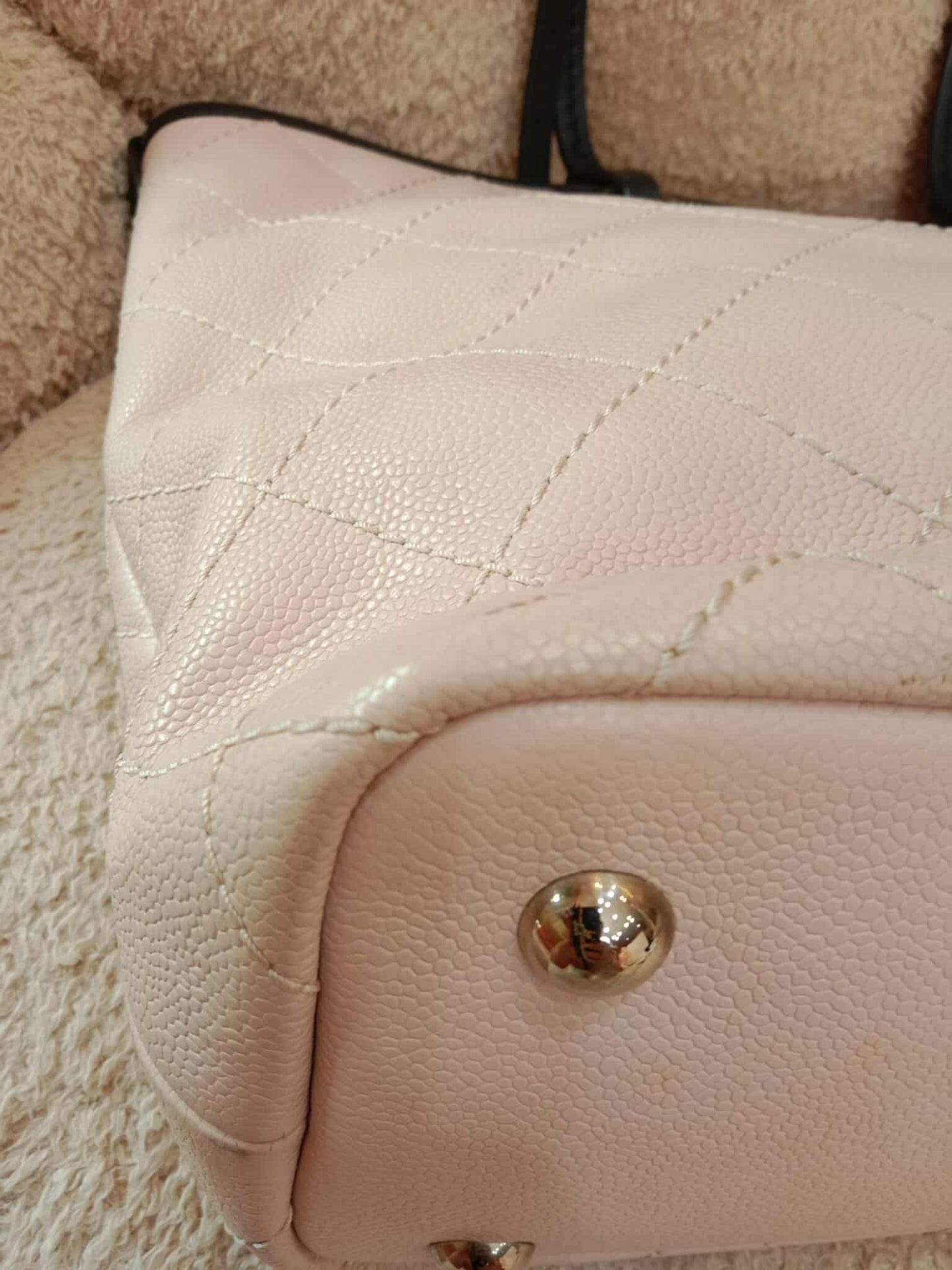 Chanel Shopping Fever Tote Bicolor Pink/Black Caviar Series 19