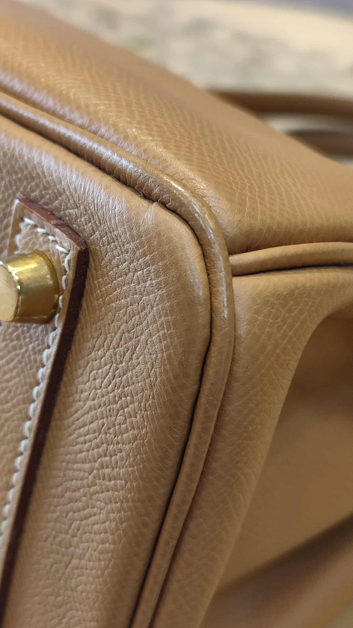 Hermes Birkin 30 Bicolor Gold/Biscuit Epsom Stamp G Square 2003 GHW