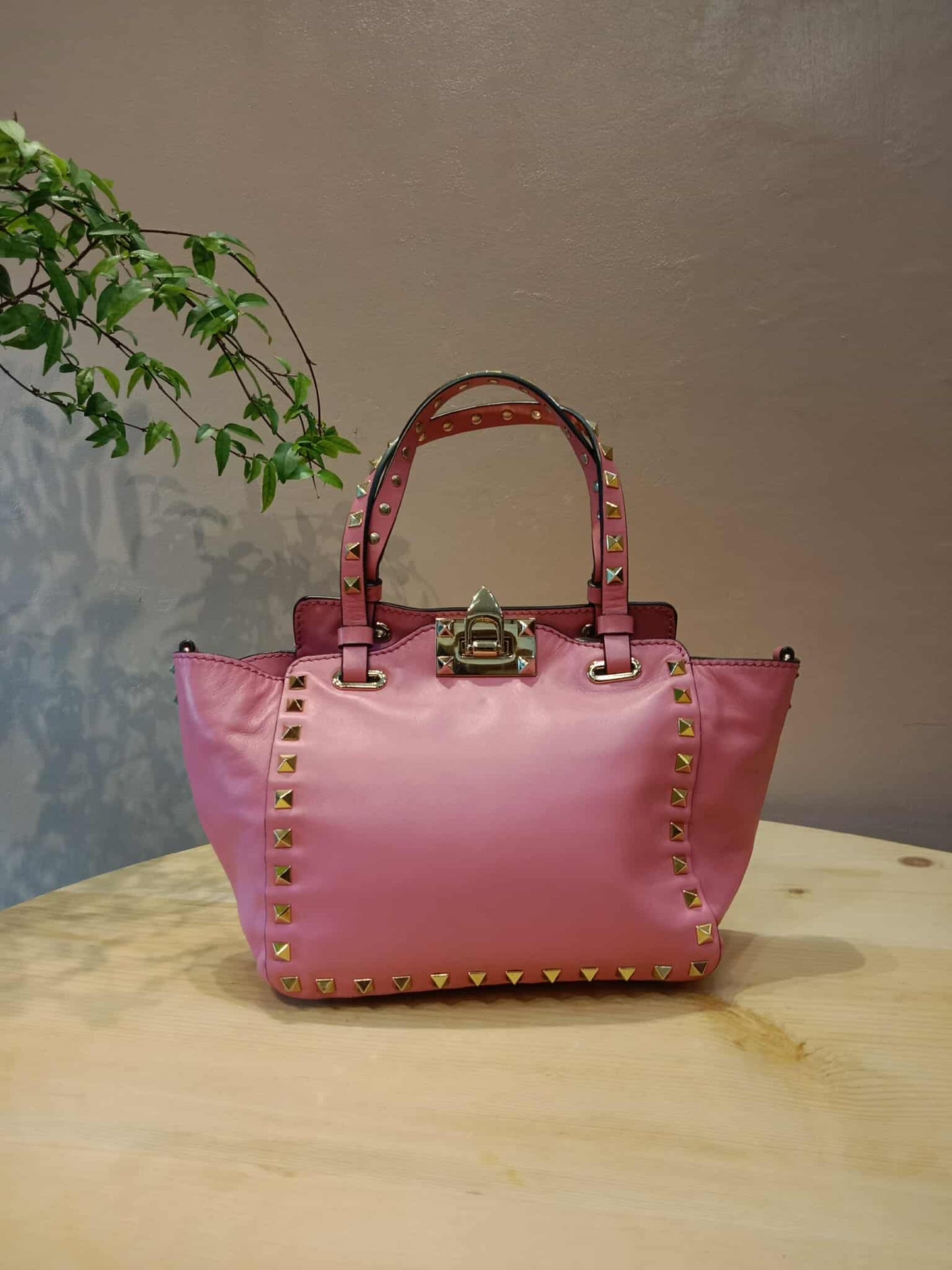 Valentino Rockstud Tote Bag Pink Mini