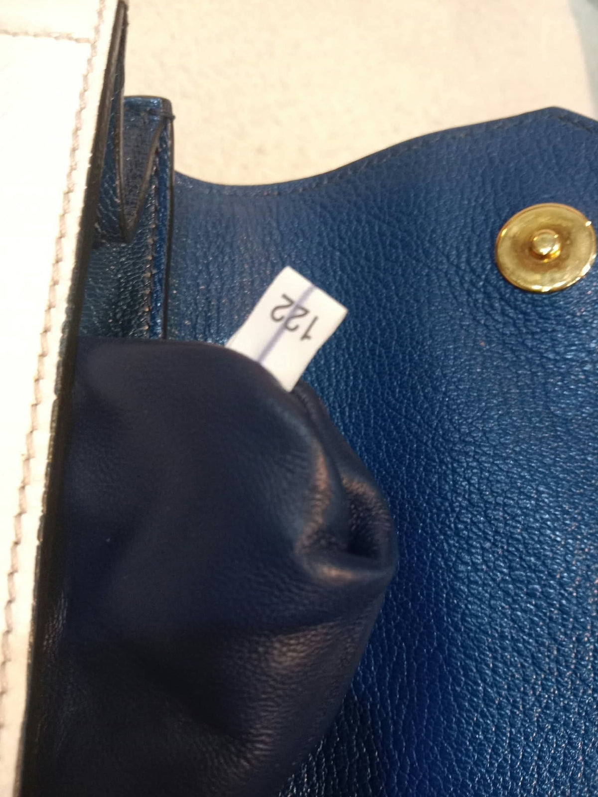 Miu Miu Madras Two-Tone Cobalto/Bianco Shoulder Bag