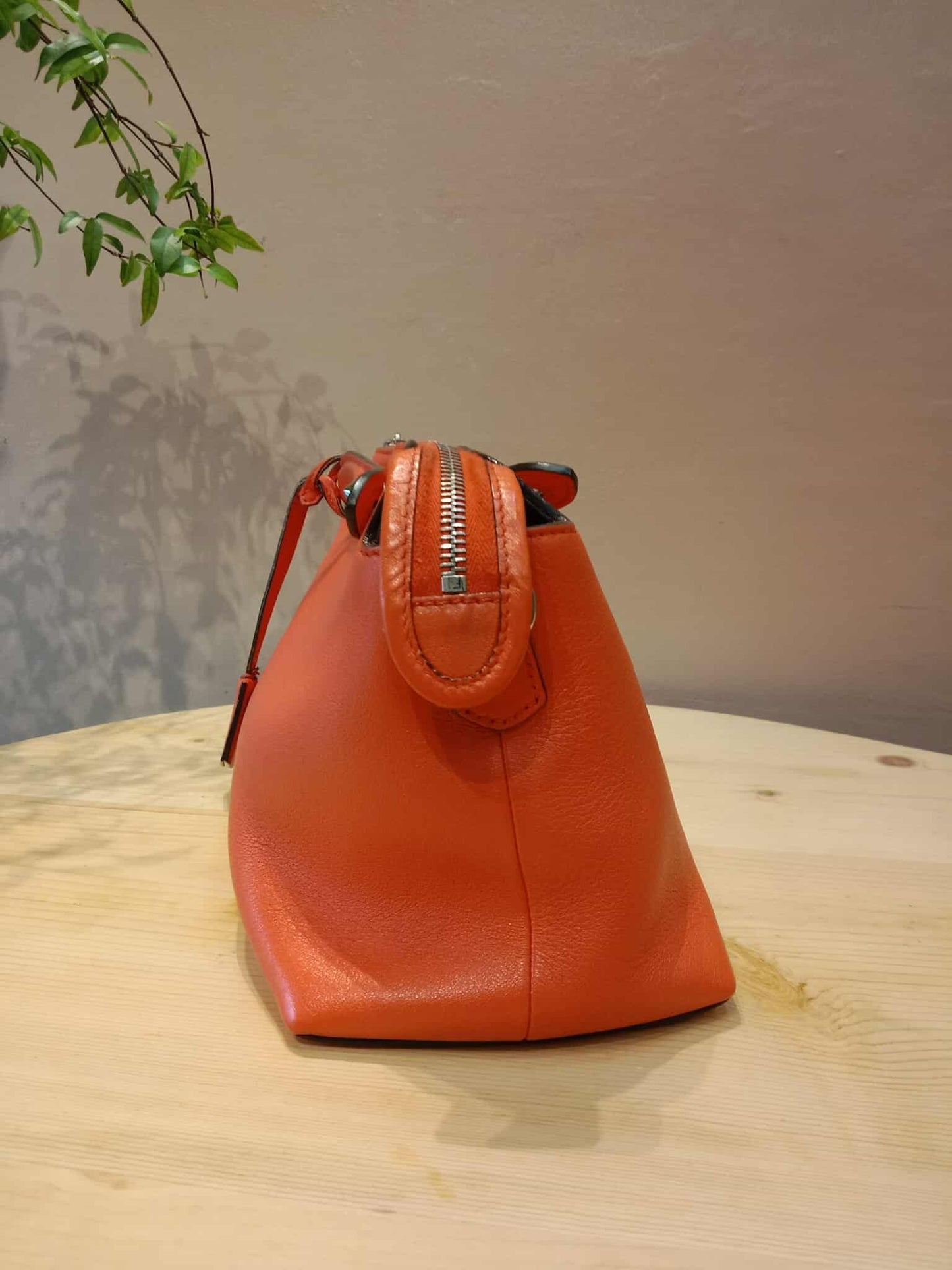 Fendi Papavero Calfskin Leather By-the-Way Mini Red Orange Bag
