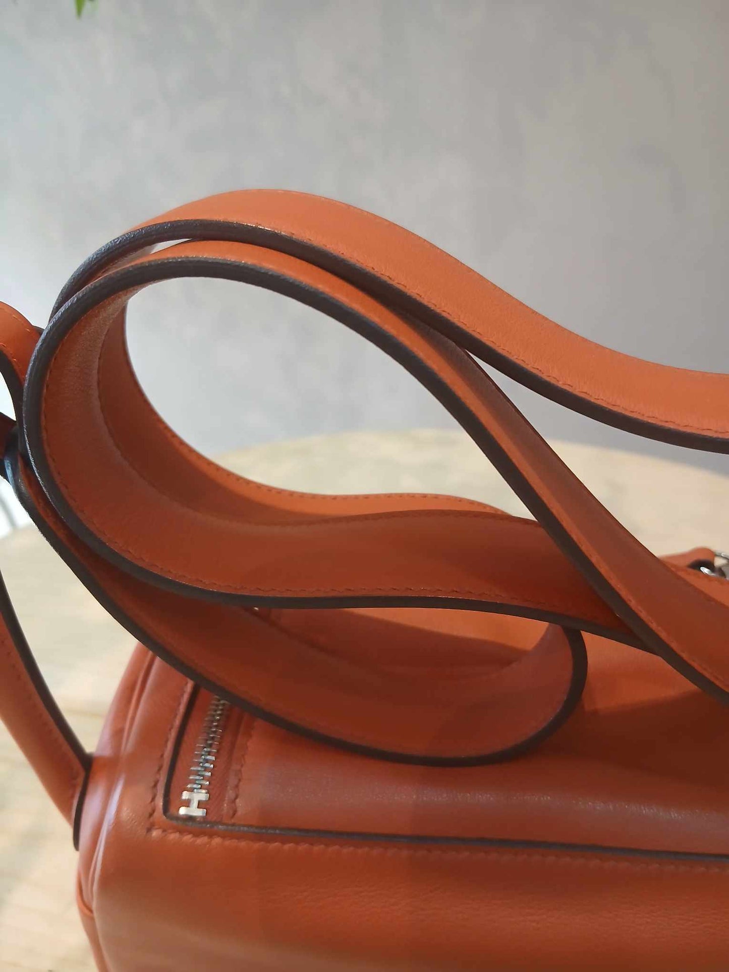 Hermes Mini Lindy Bi-Color Orange Stamp Z 2021