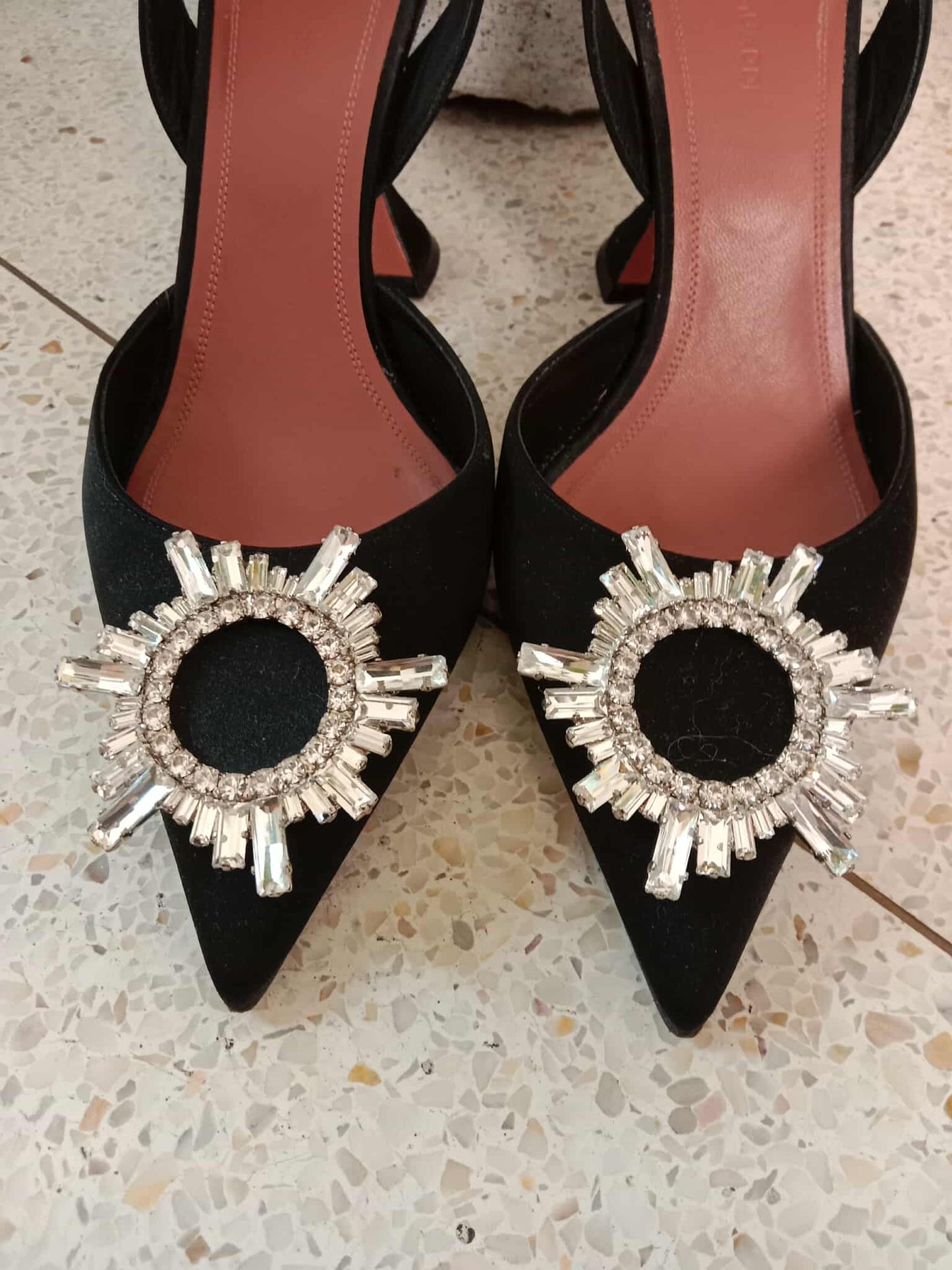 Amina Muaddi Black Sandals Size 39