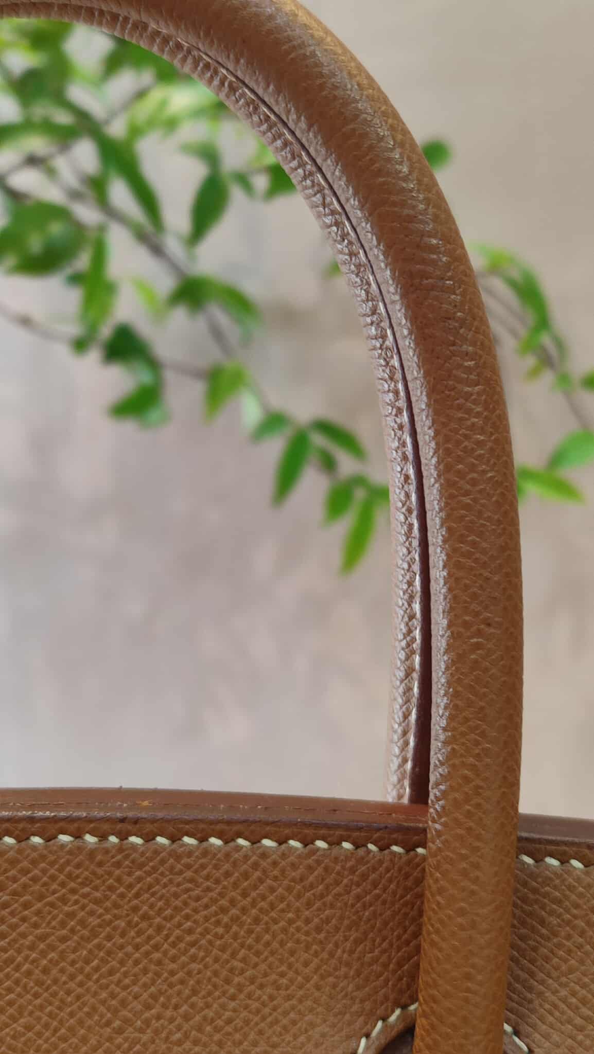 Hermes Birkin 30 Bicolor Gold/Biscuit Epsom Stamp G Square 2003 GHW