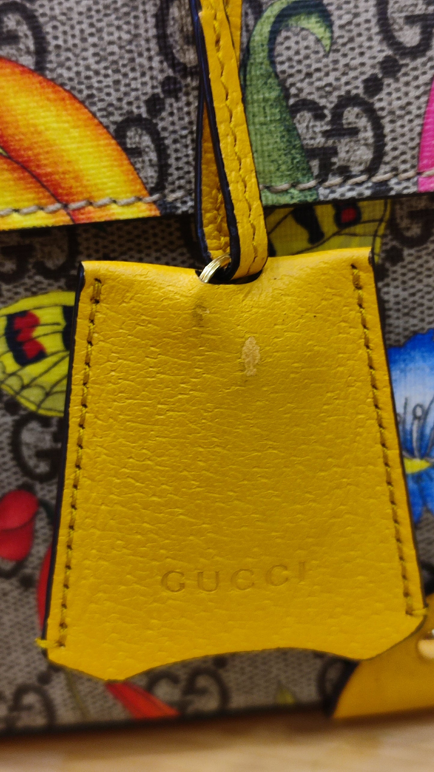 Gucci GG Floral Bamboo Bag Yellow