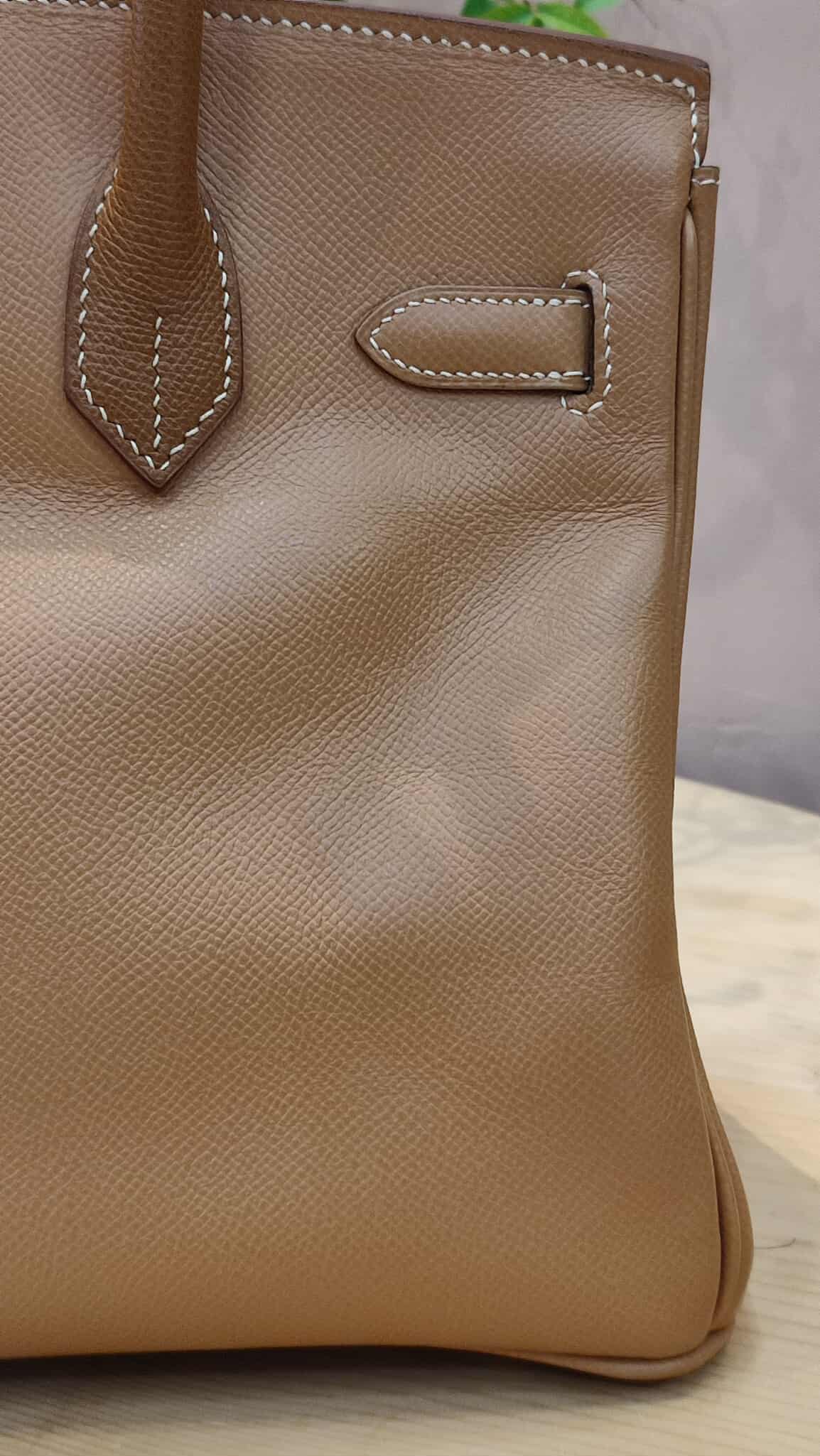 Hermes Birkin 30 Bicolor Gold/Biscuit Epsom Stamp G Square 2003 GHW