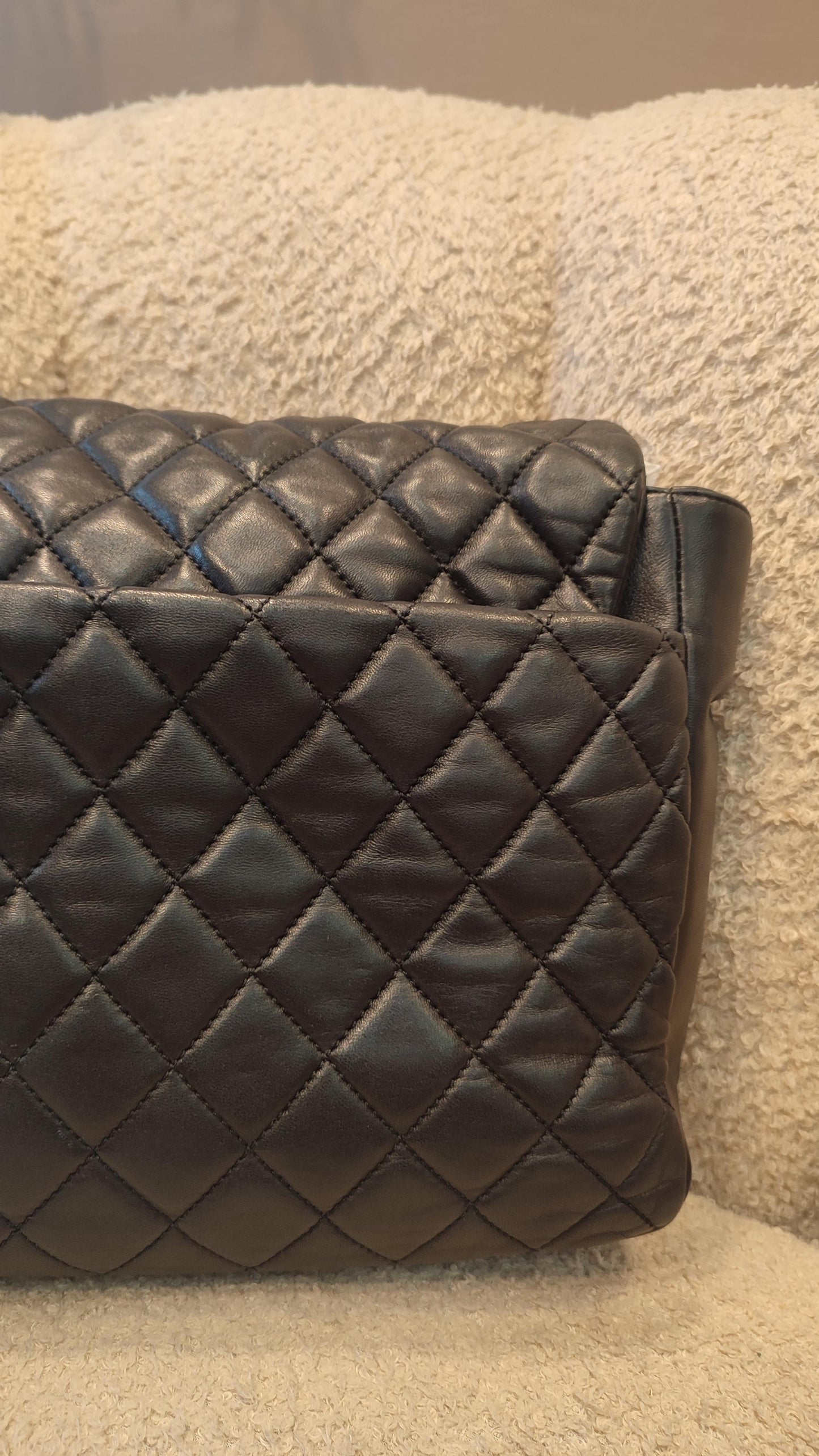 Chanel Coco Rain Single XXL Flap Lambskin Black Series 14