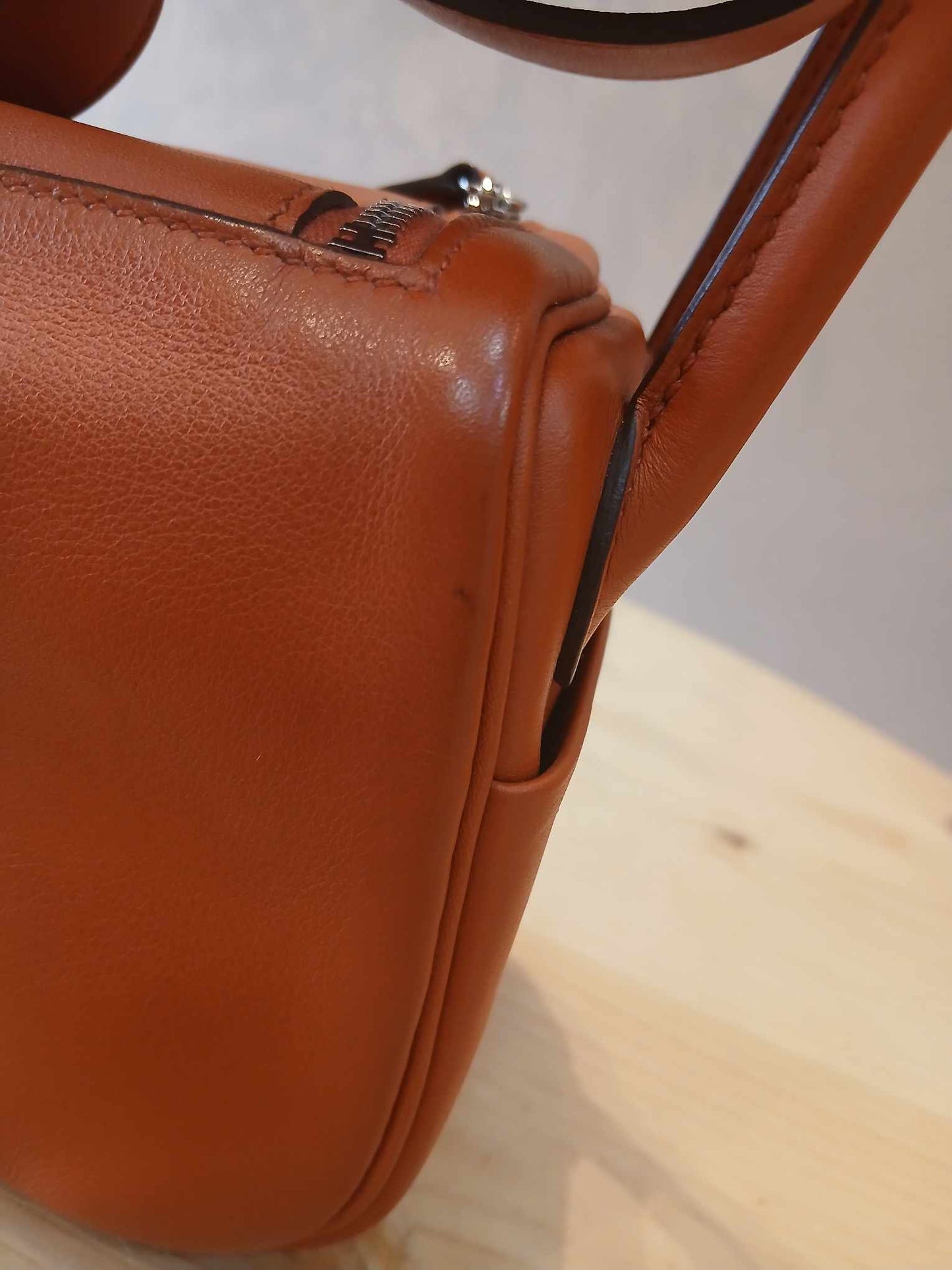 Hermes Mini Lindy Bi-Color Orange Stamp Z 2021