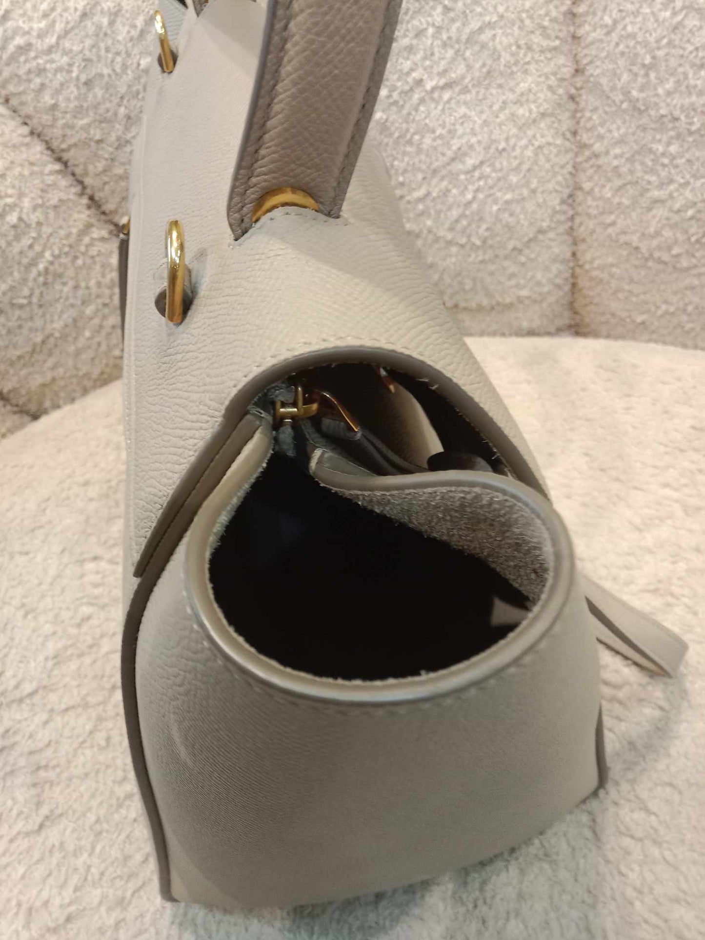 Celine Grained Calfskin 2-Way Micro Belt Bag Taupe