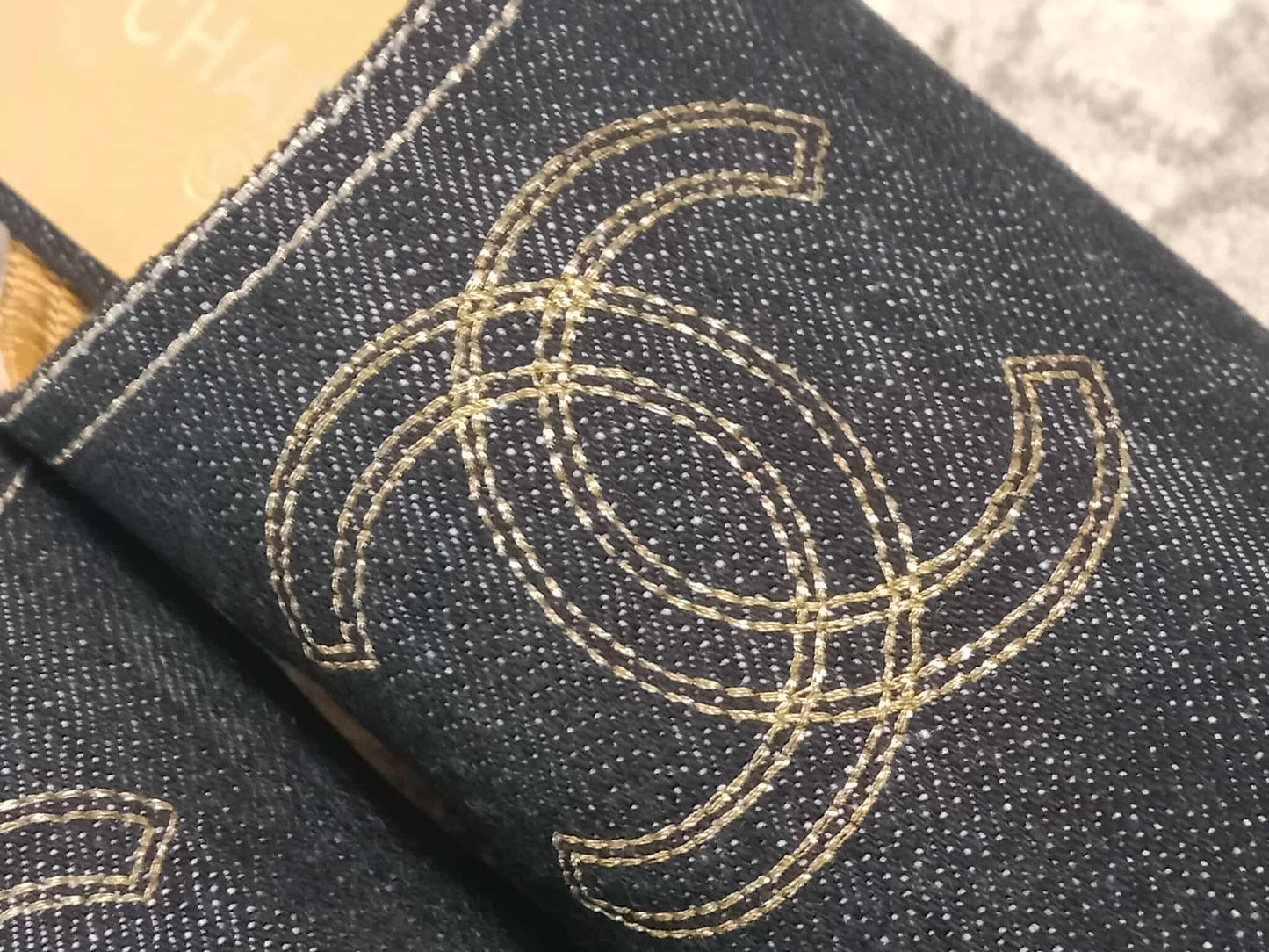 Chanel Sabot Coco Mark Denim Vintage Sandals Size 36