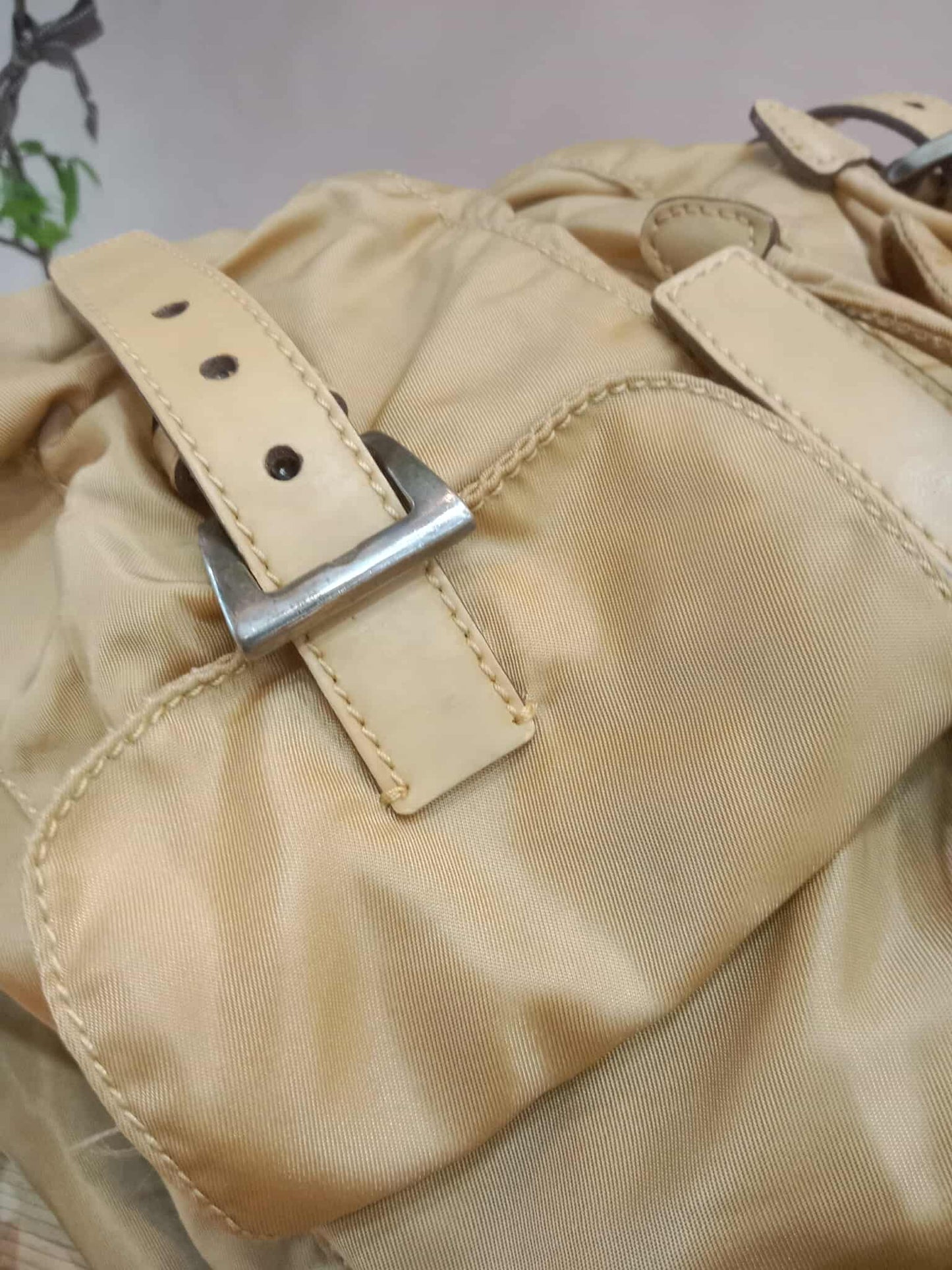 Prada Nylon Backpack Small Beige