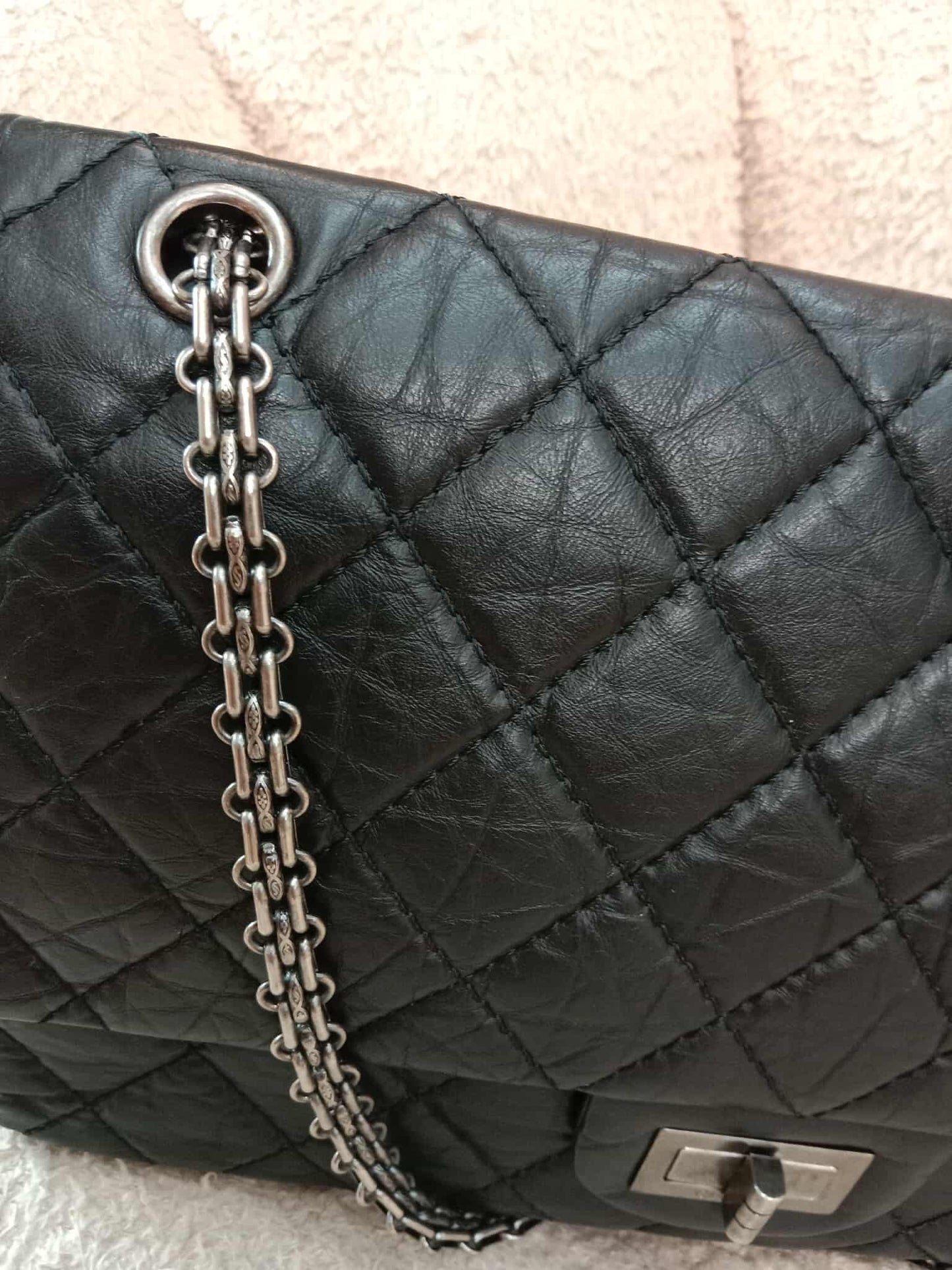 Chanel Reissue Mademoiselle Double Flap Black Calfskin Series 14