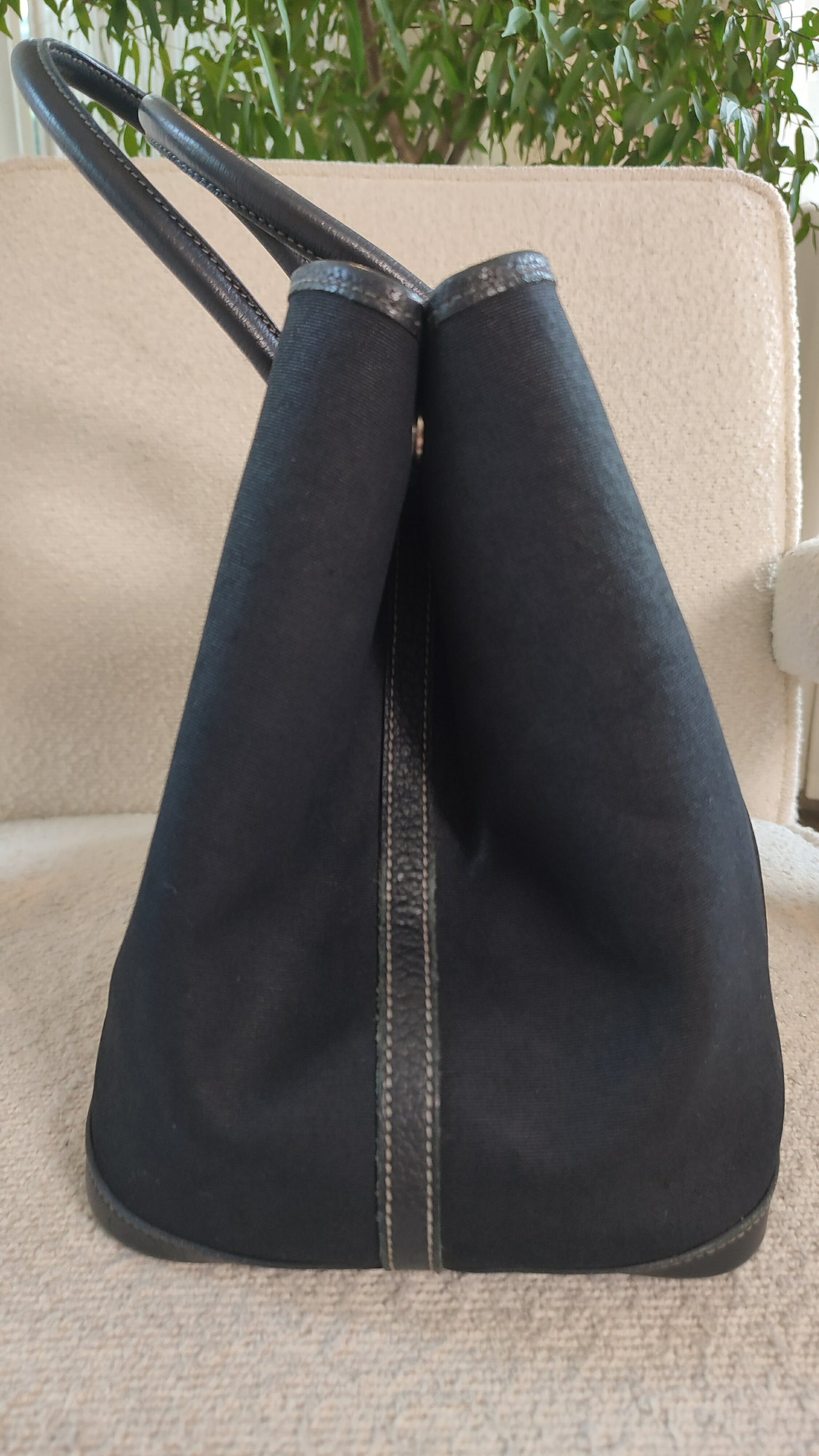 Hermes GPT 36 Noir Canvas/Leather Bag Stamp T 2015