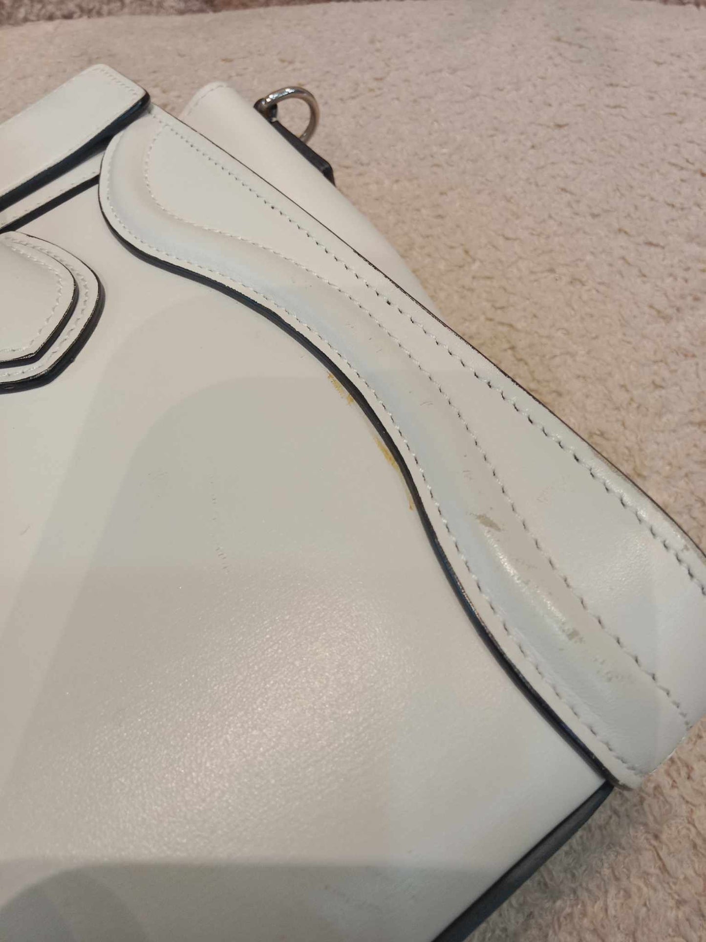 Celine Off-White Nano Luggage Tote Bag