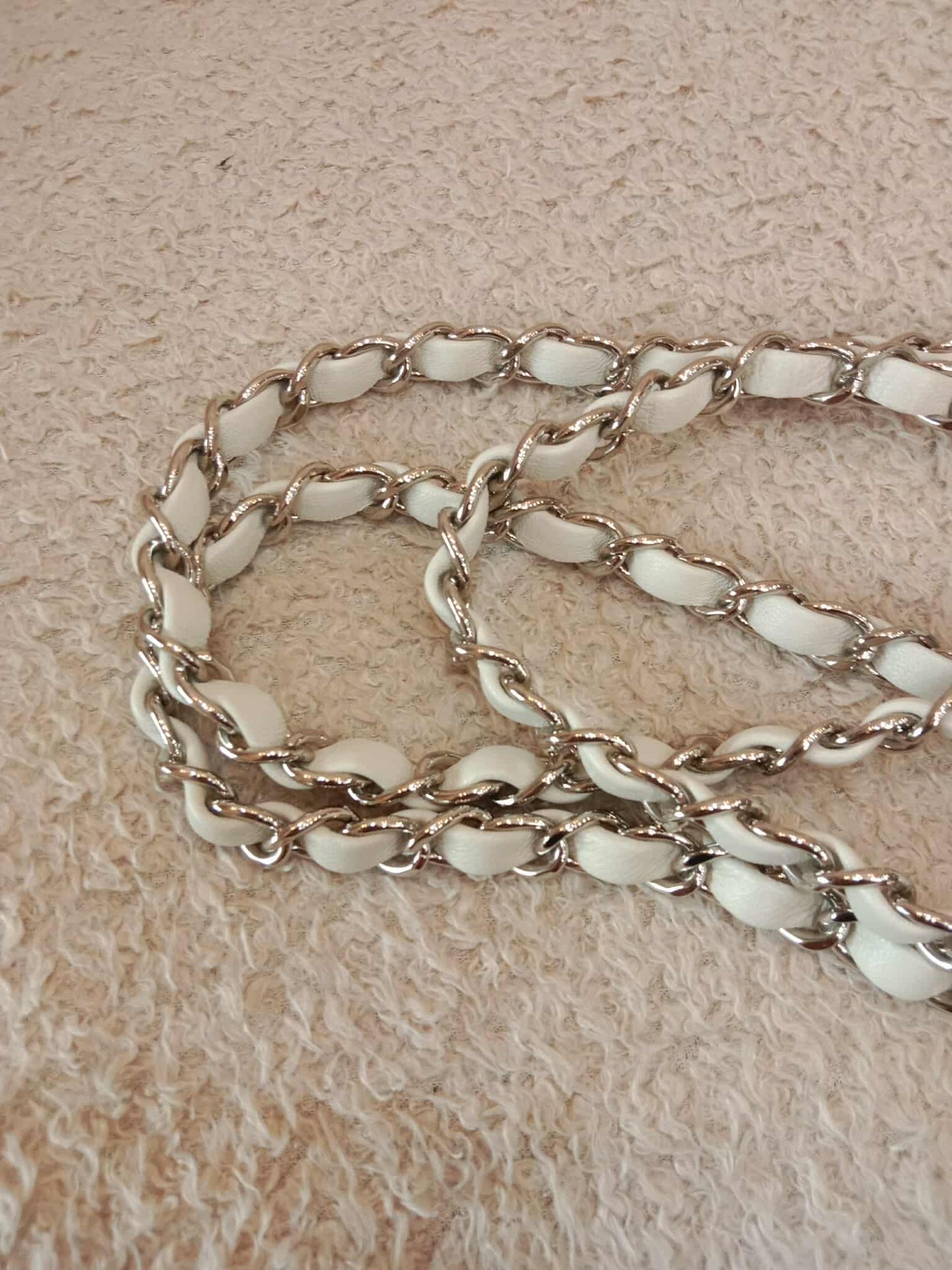 Chanel Mini Square Ivory Chevron Lambskin Series 30