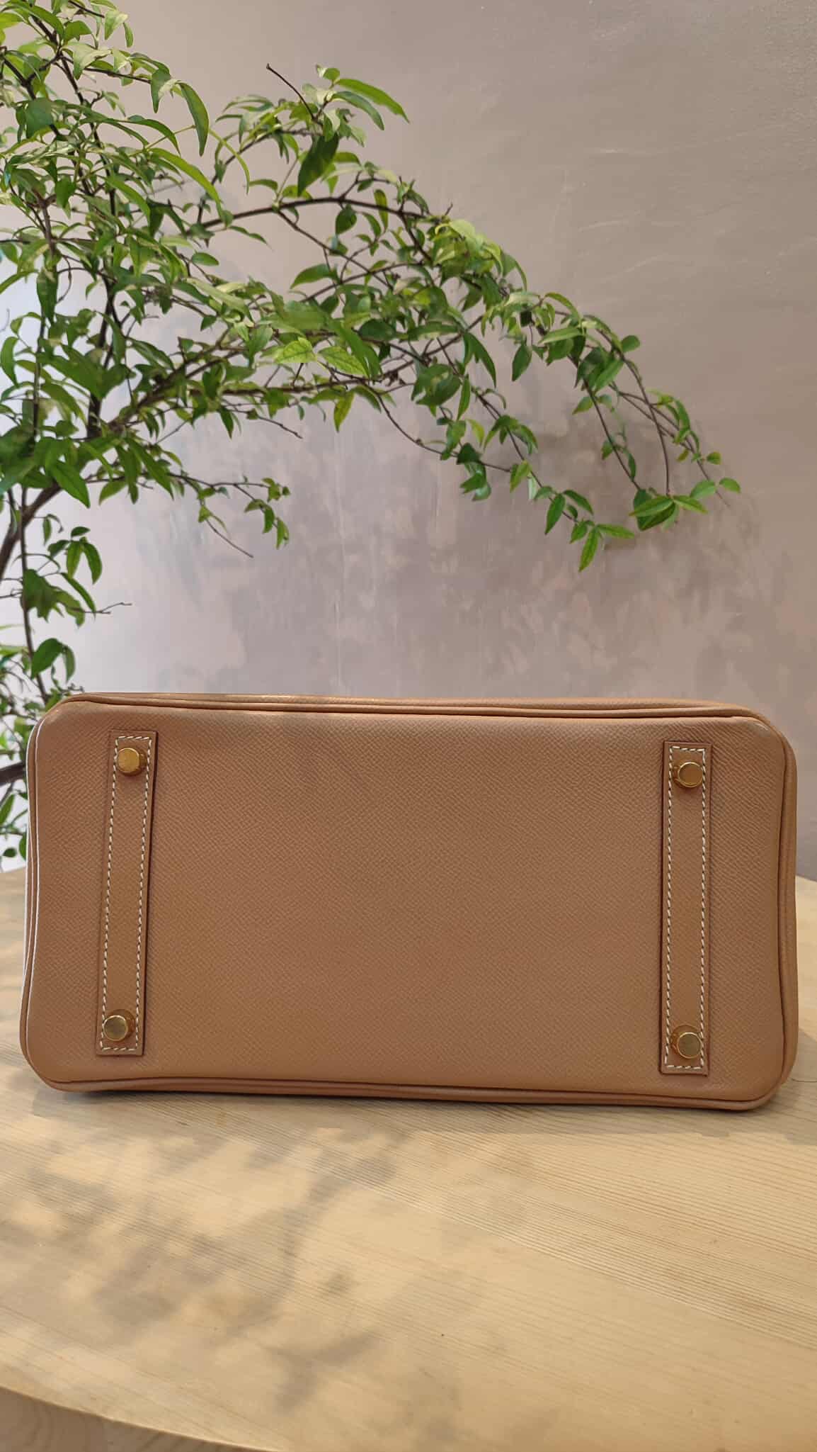 Hermes Birkin 30 Bicolor Gold/Biscuit Epsom Stamp G Square 2003 GHW